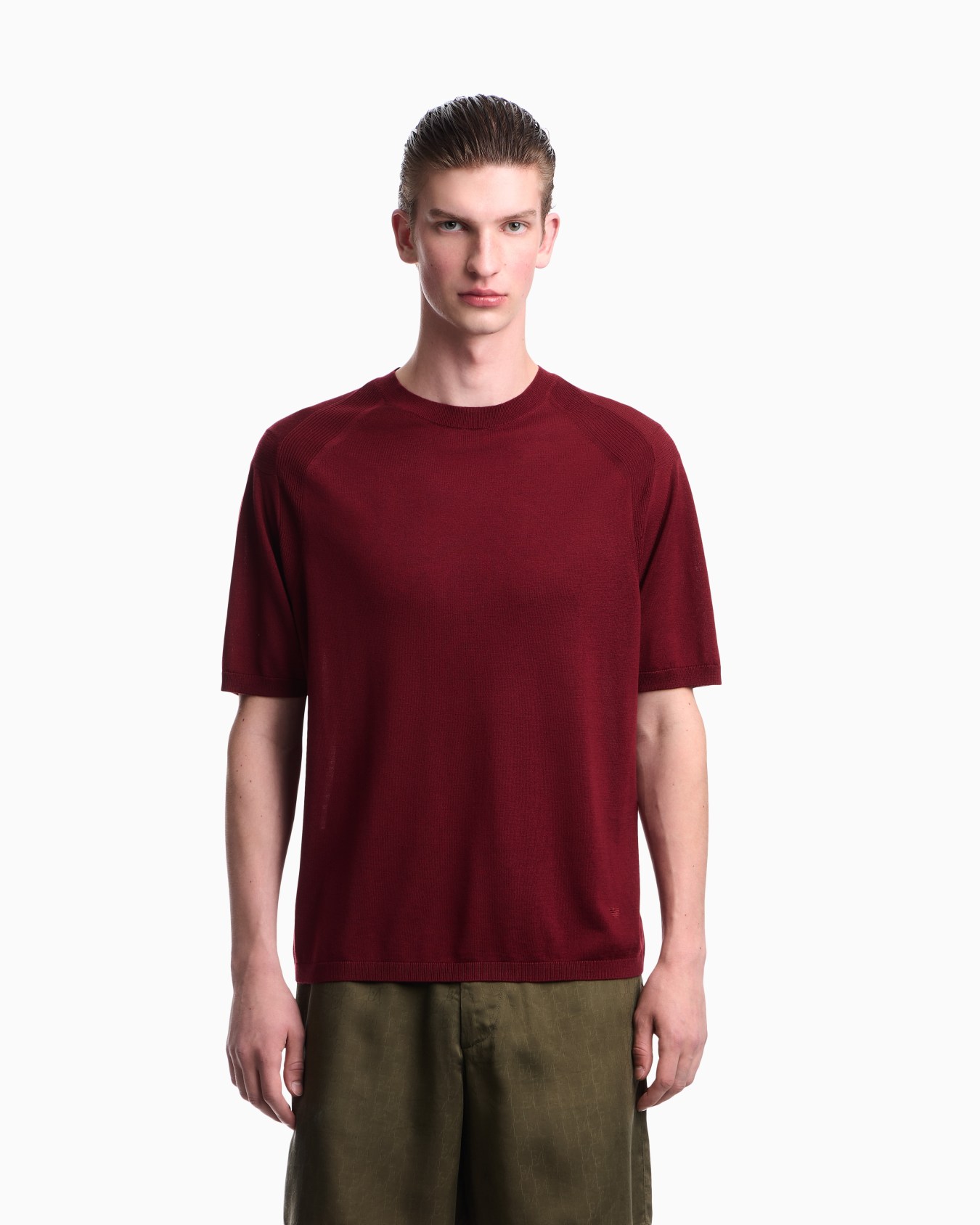 Pullover with regular fit in lyocell virgin wool and silk Slide 3
