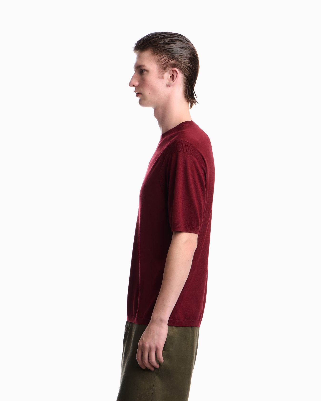 Pullover with regular fit in lyocell virgin wool and silk Slide 7