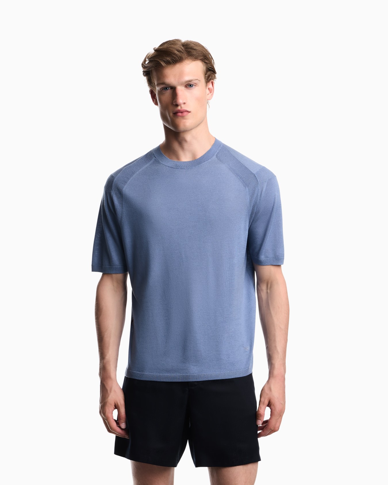 Pullover with regular fit in lyocell virgin wool and silk Slide 3