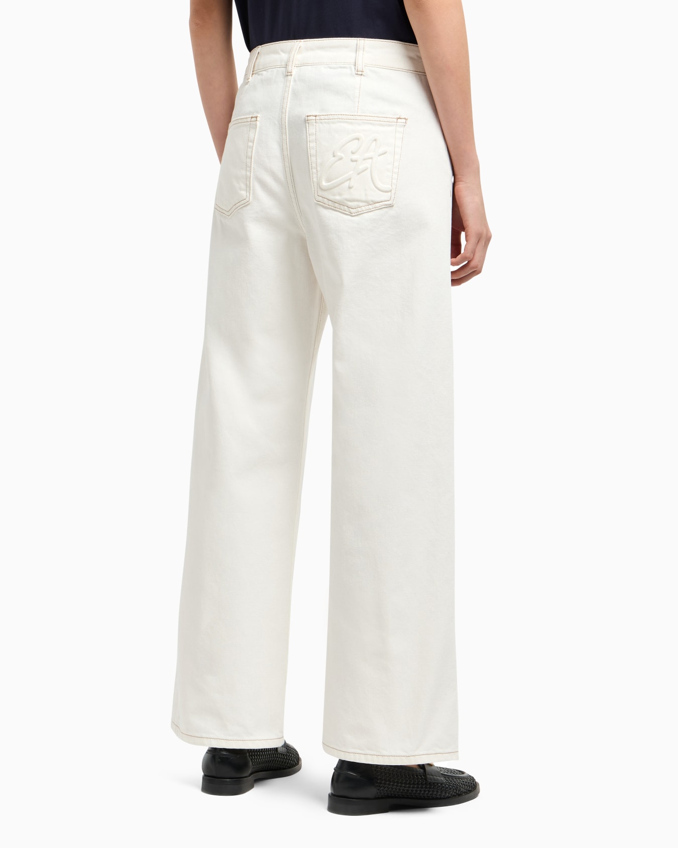 J33 mid-rise, cropped wide-leg jeans in garment-dyed bull Slide 2