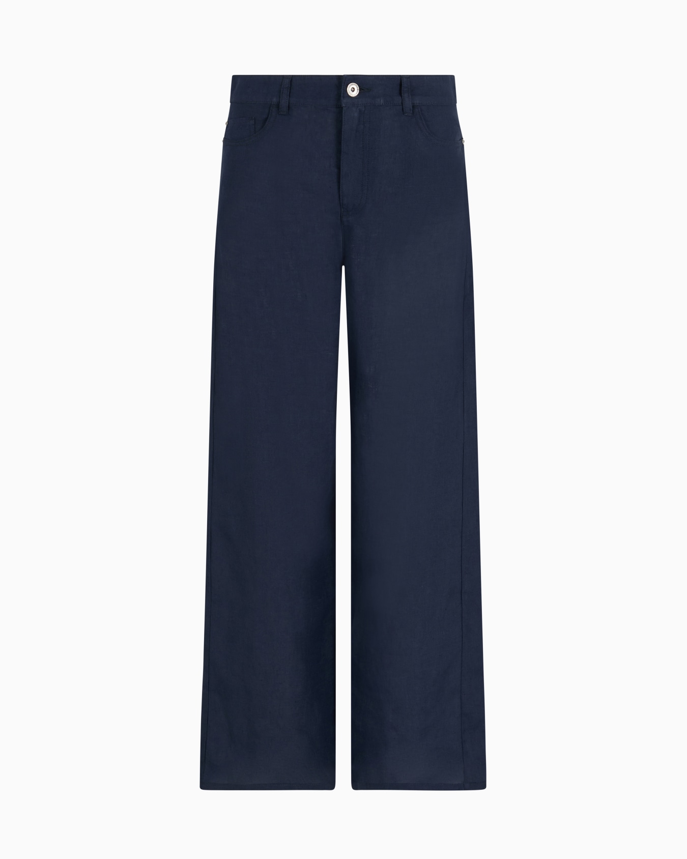 J33 mid-rise flared cropped trousers in pure linen Slide 0