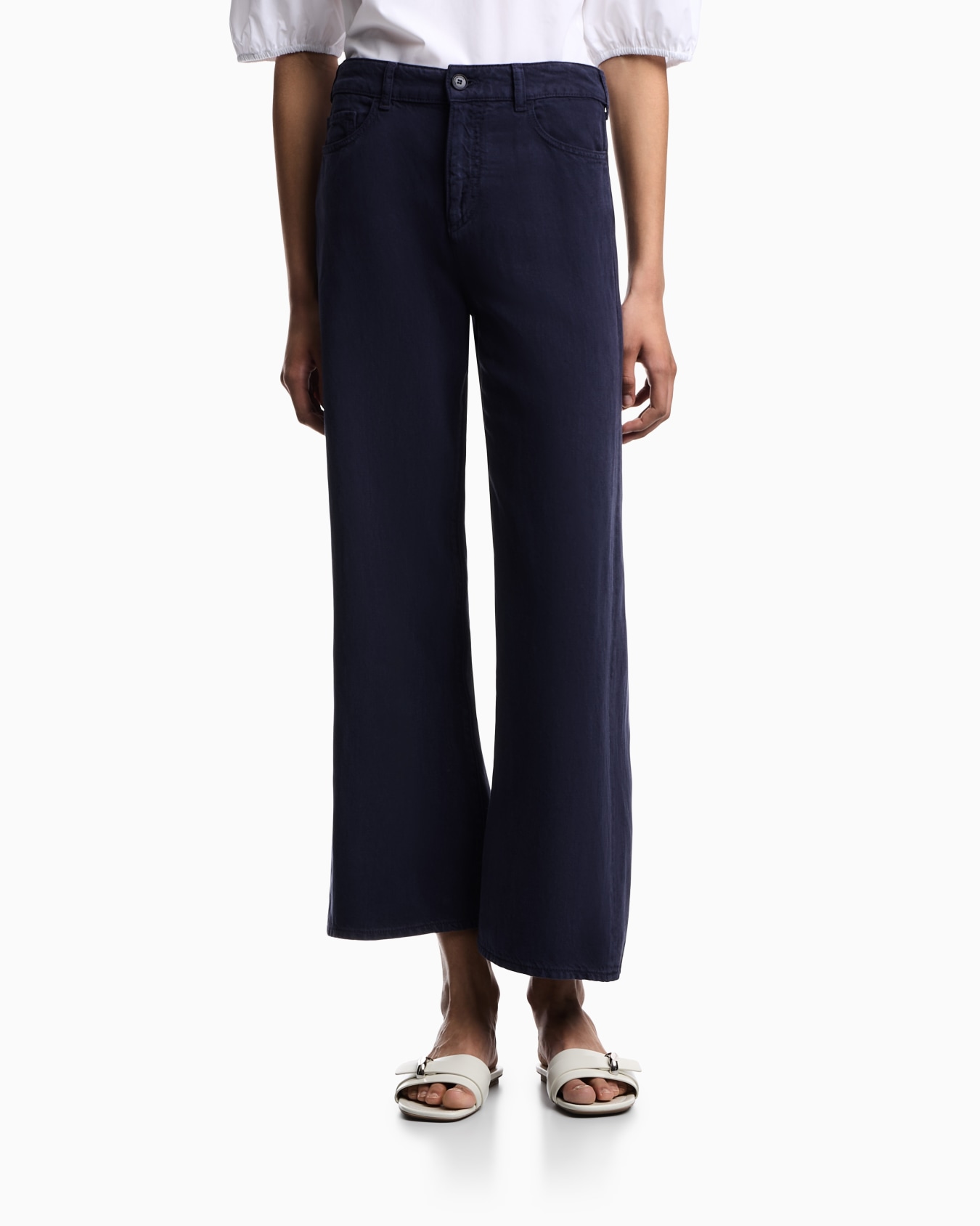 J33 regular-fit garment-dyed trousers in linen and Lyocell Slide 2