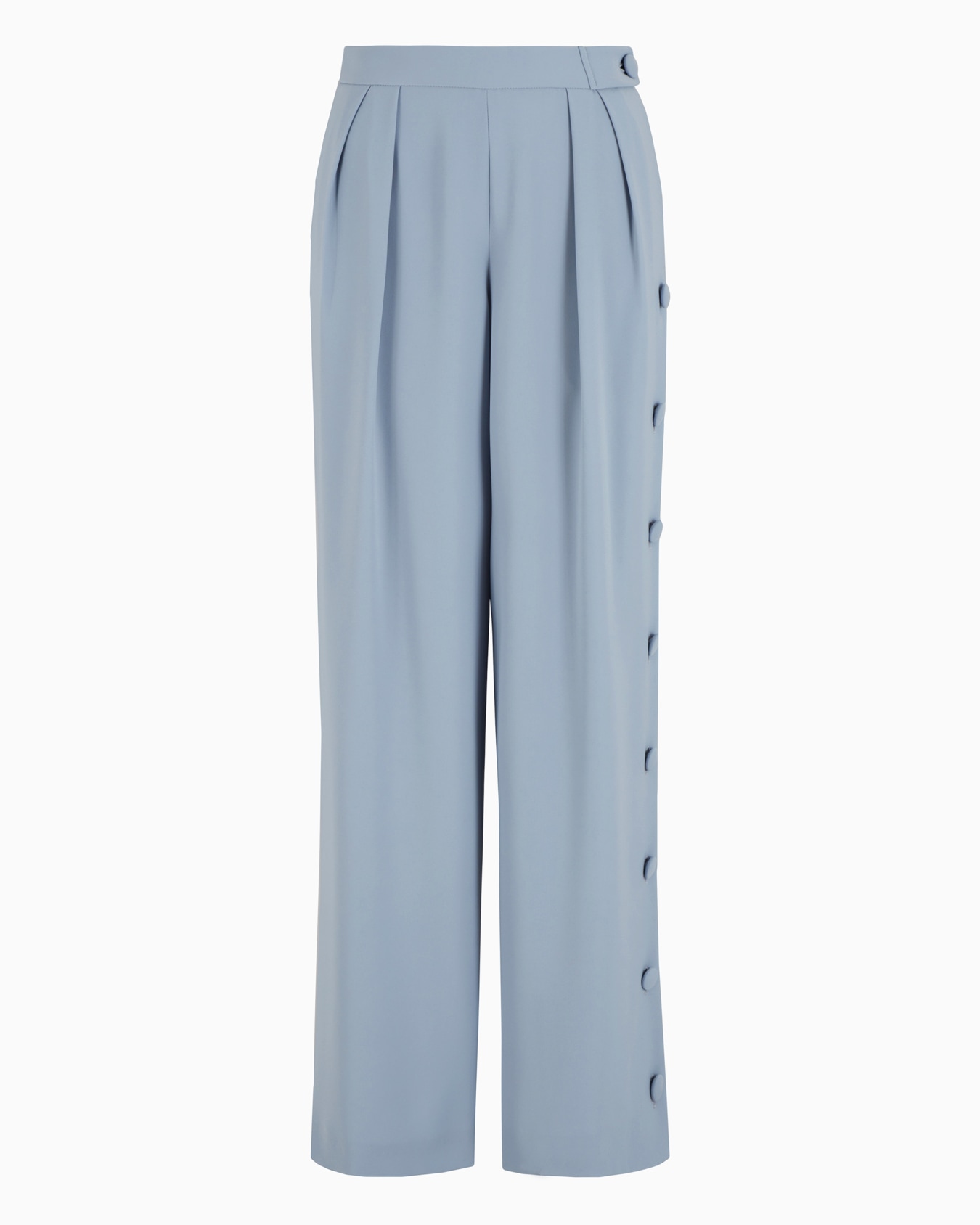 Pantalon en cady technique avec pinces et boutons sur les côtés Diapositive 0