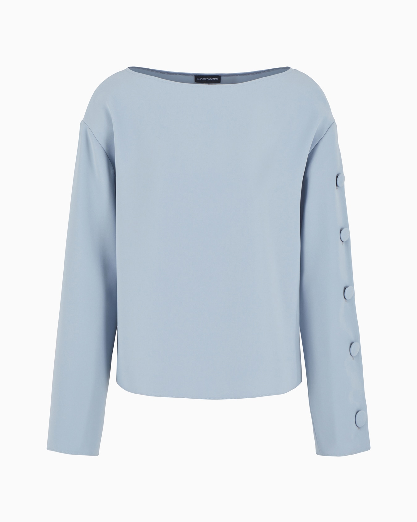 Technical cady blouse with buttons on the sleeve Slide 0