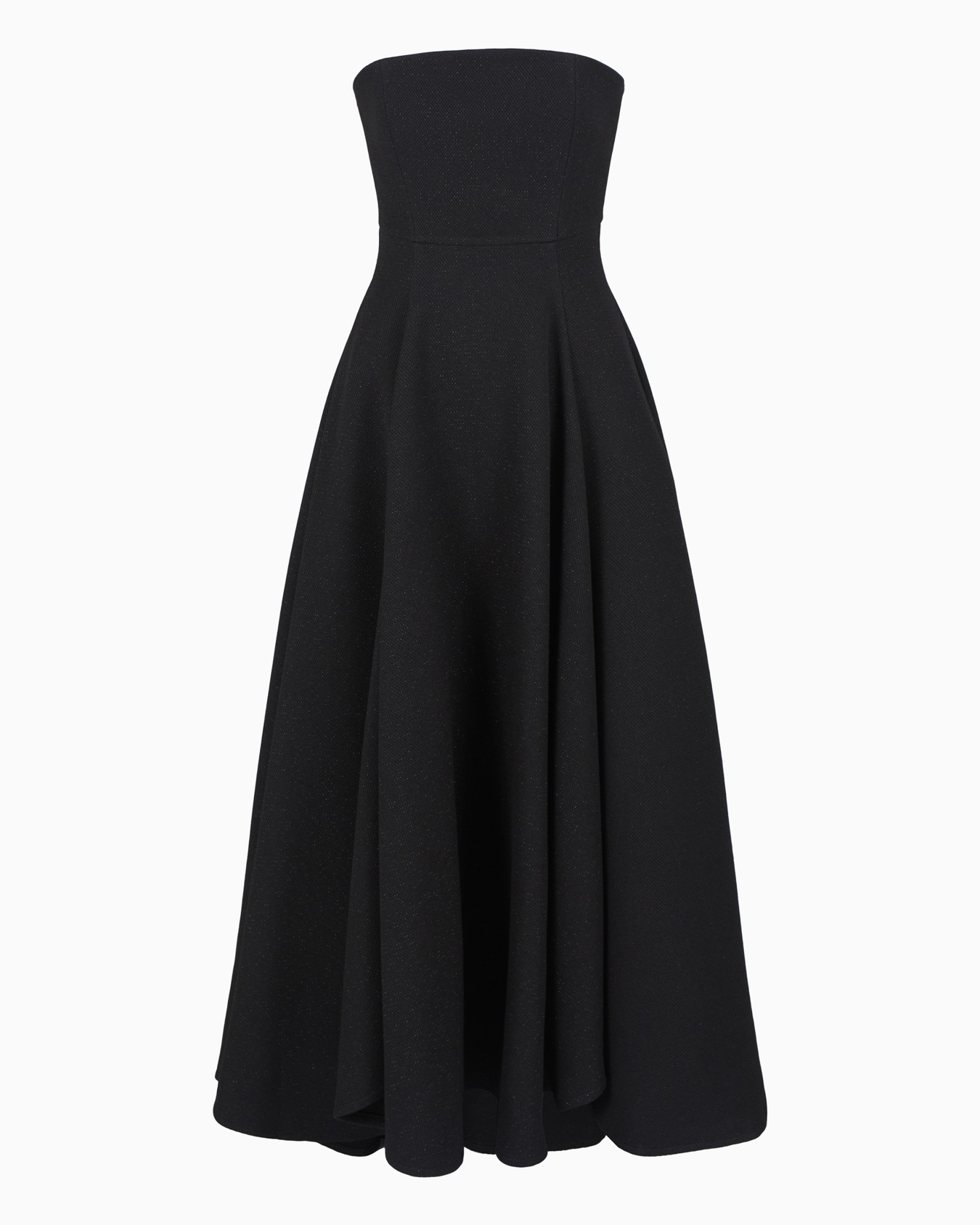 Long dress with bustier in armure lurex technical fabric Slide 0