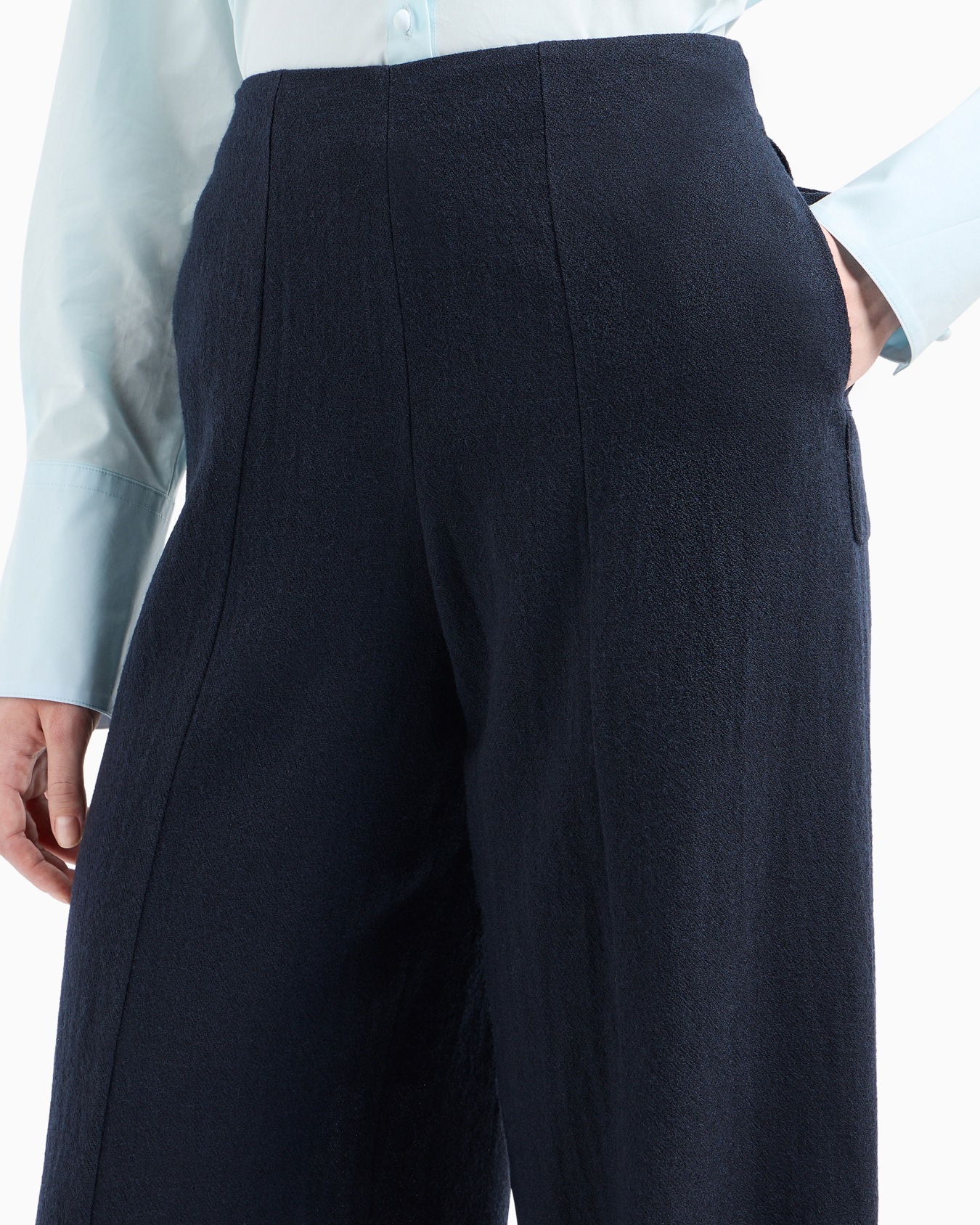 Washed wool crêpe palazzo trousers Slide 5