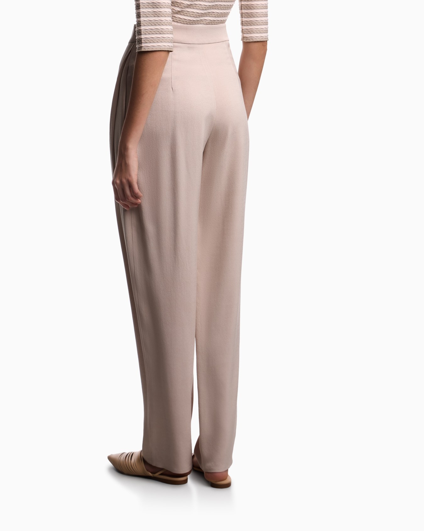 Washed twill side-pleat trousers Slide 2