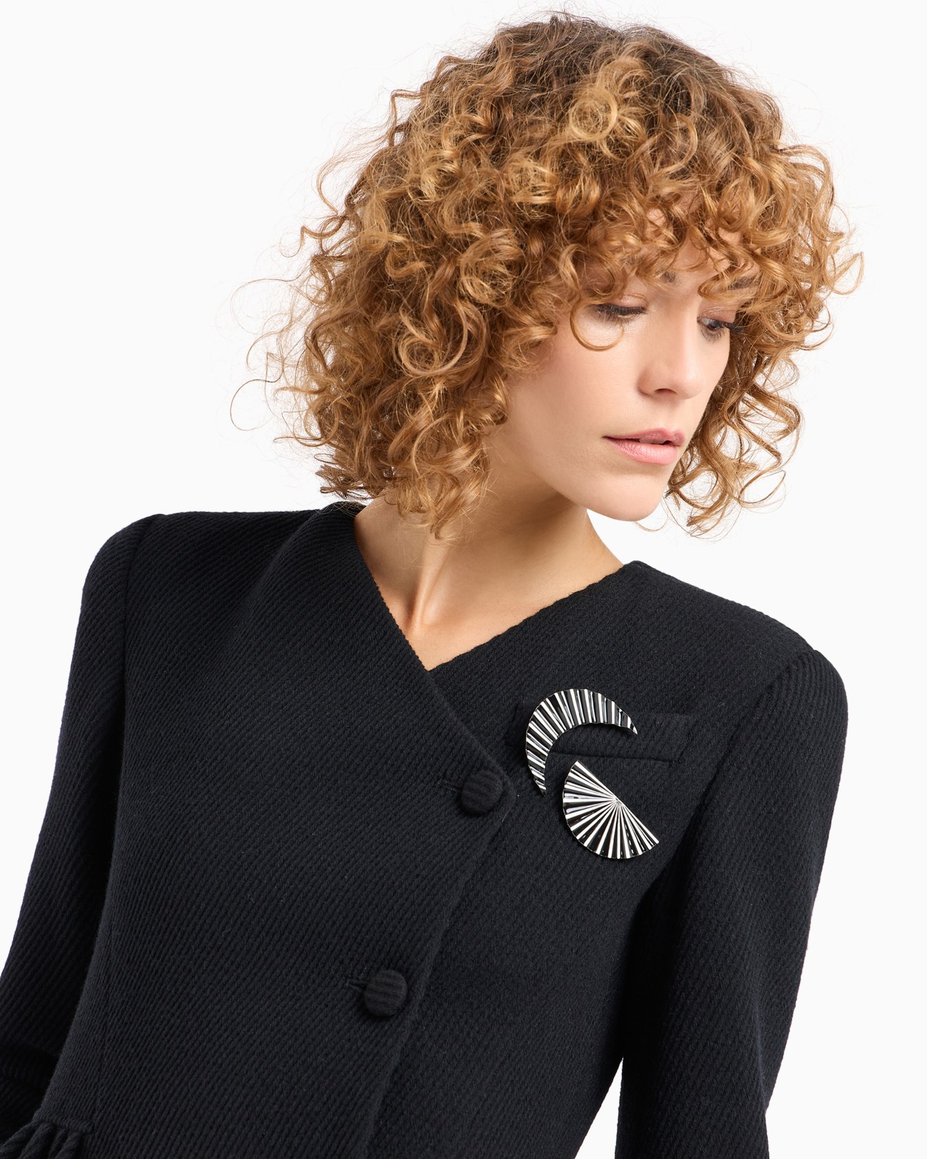Moon Capsule collection virgin wool blend cover fabric coat Slide 4