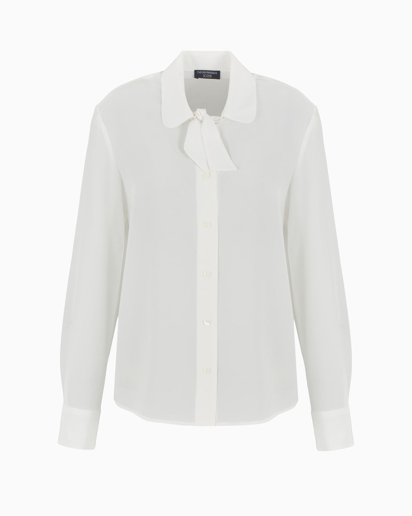 Chemise à col à nouer en crêpe de chine de soie Icon Diapositive 0