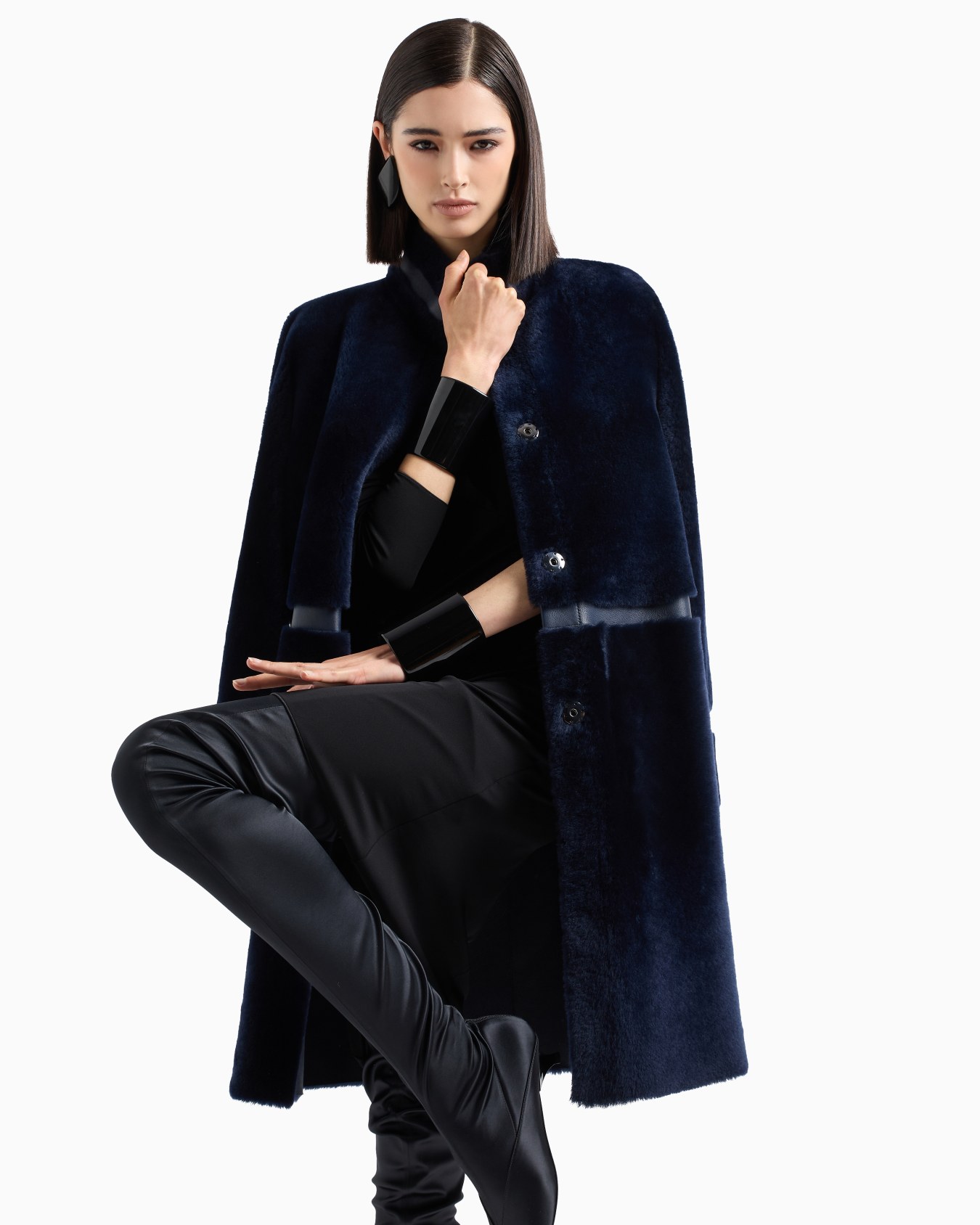 Mantel zum Wenden aus Lamm-Shearling Folie 5