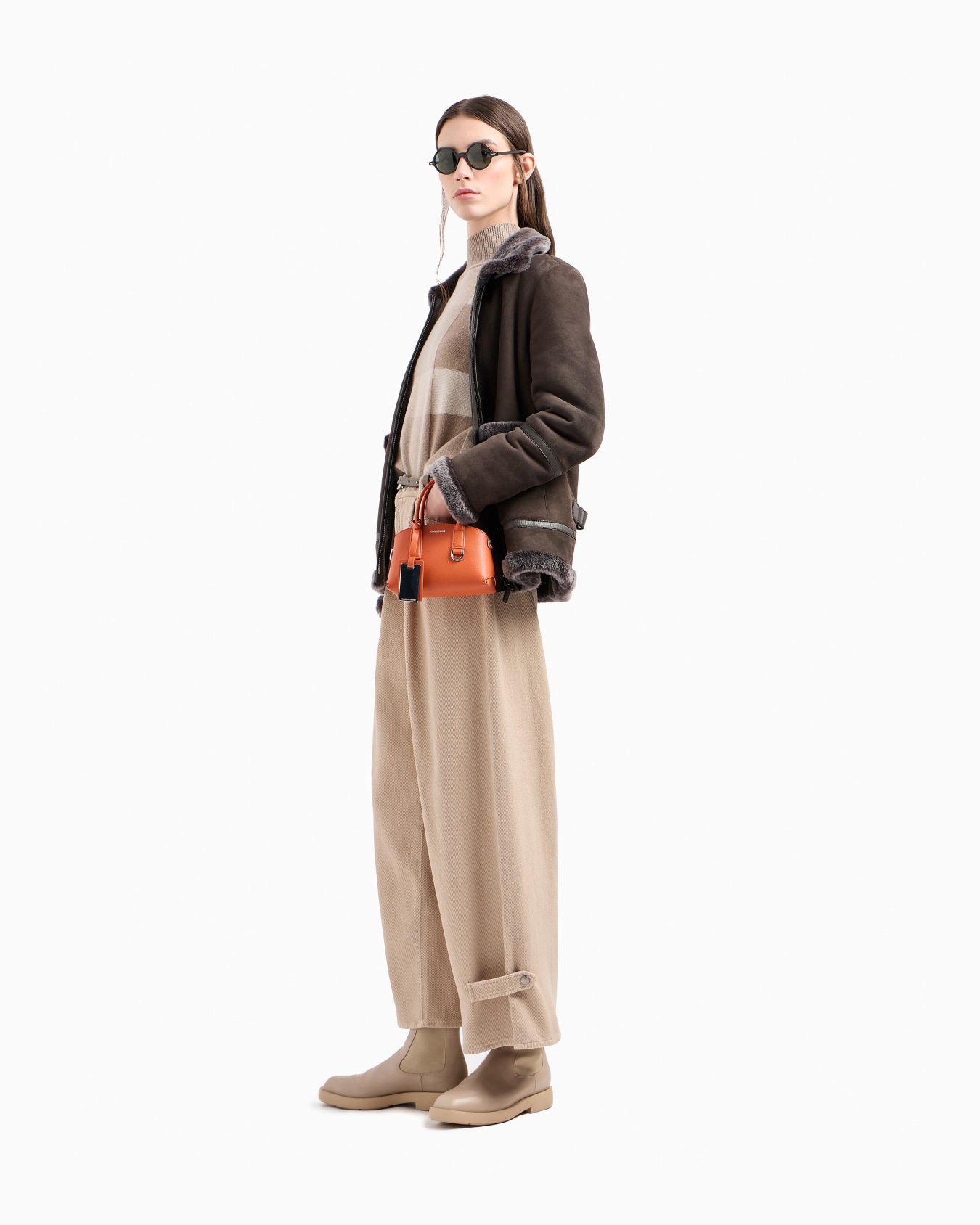 Icon relaxed-fit Spanish Merino lambskin suede shearling coat Slide 2