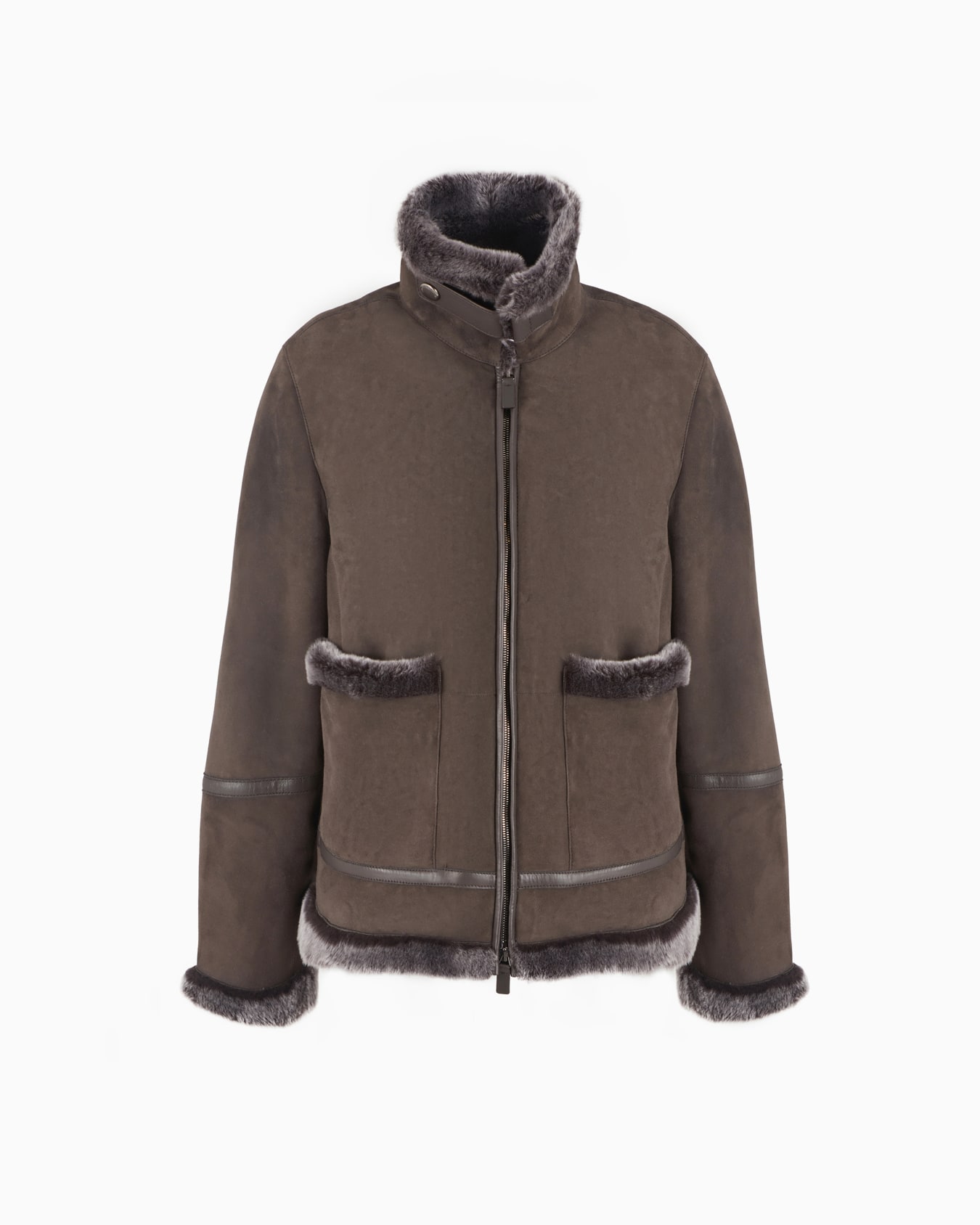 Icon relaxed-fit Spanish Merino lambskin suede shearling coat Slide 0