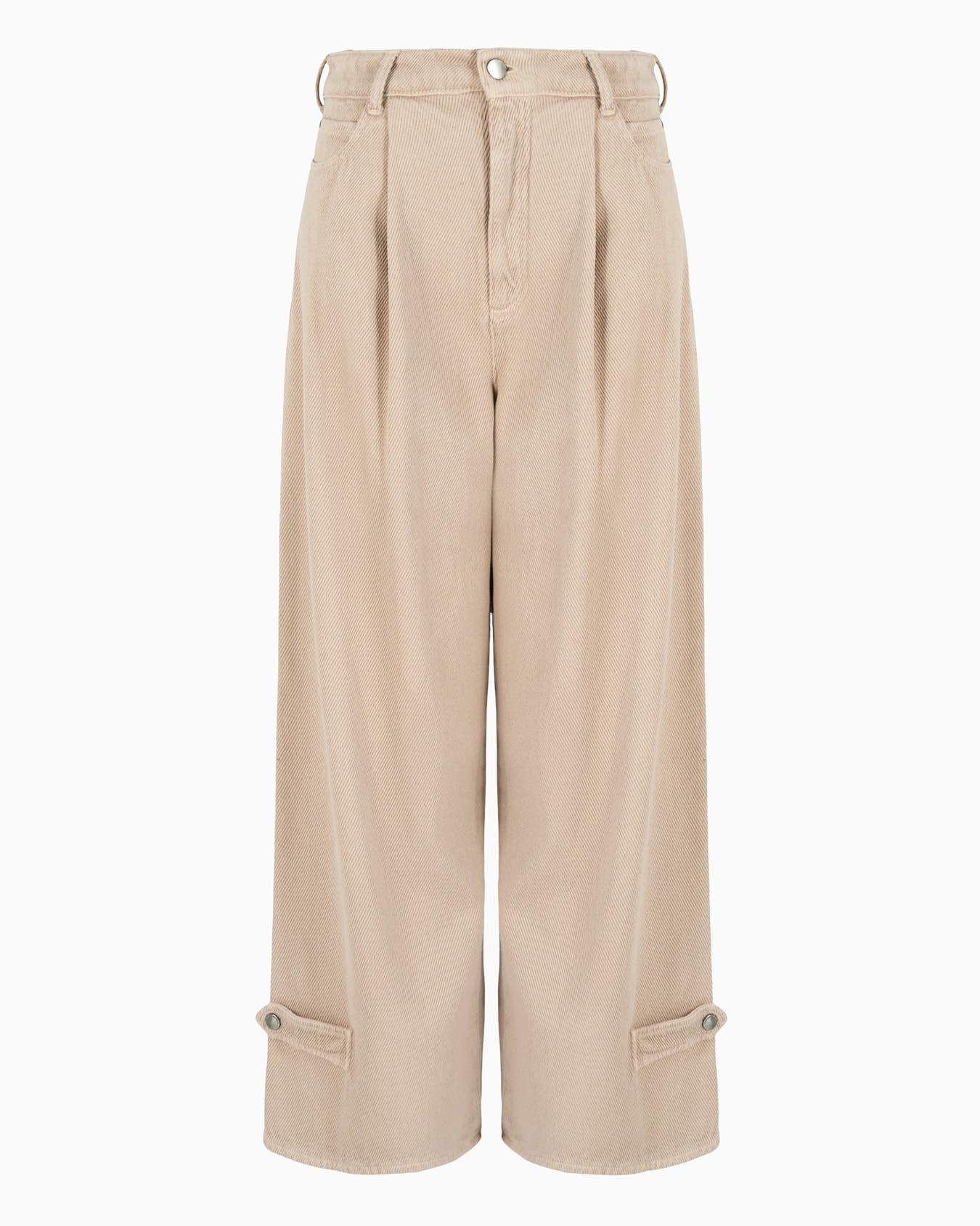 Icon high-waisted drill jeans with a wide leg and pleats Slide 0