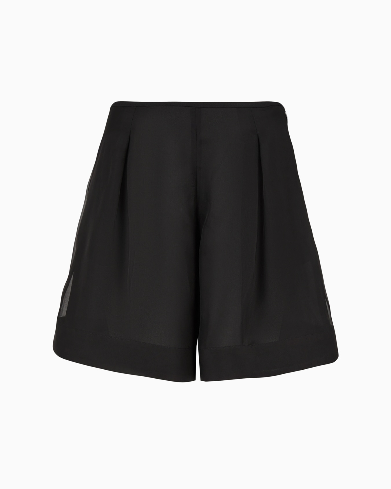 Shorts con pieghe godet in organza di seta Capsule Moon Slide 0