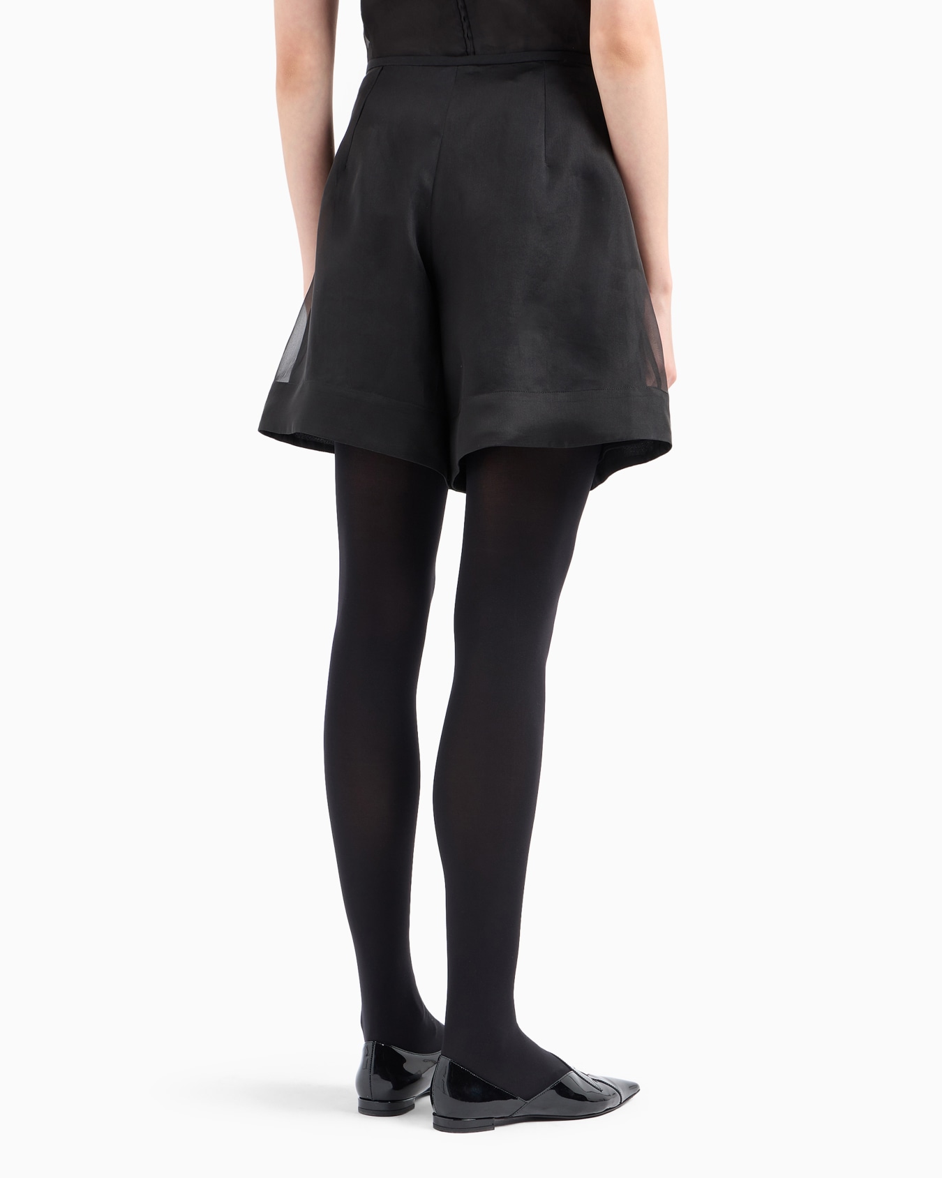 Shorts con pieghe godet in organza di seta Capsule Moon Slide 3
