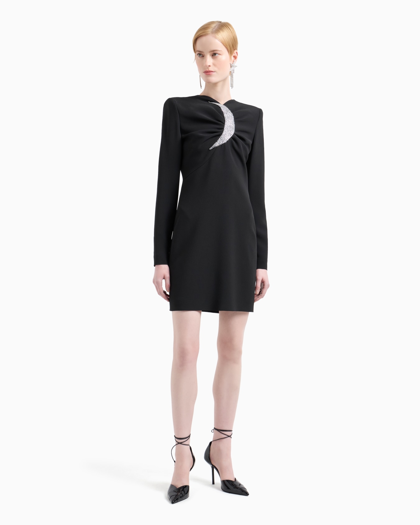 Robe fourreau avec drapé et maxi lune avec strass Diapositive 1