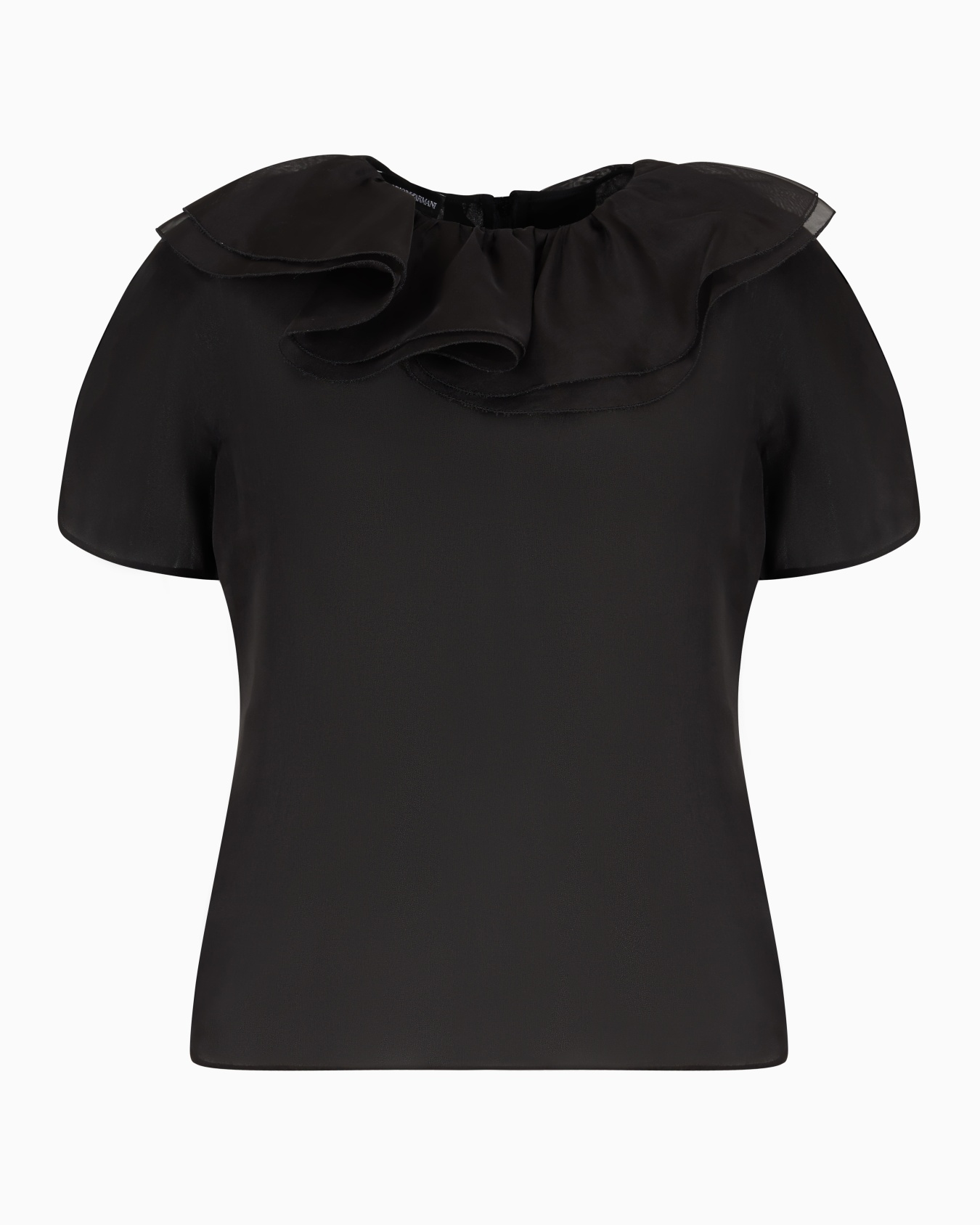 Blouse en organza de soie à col corolle et volants Capsule Moon Diapositive 0
