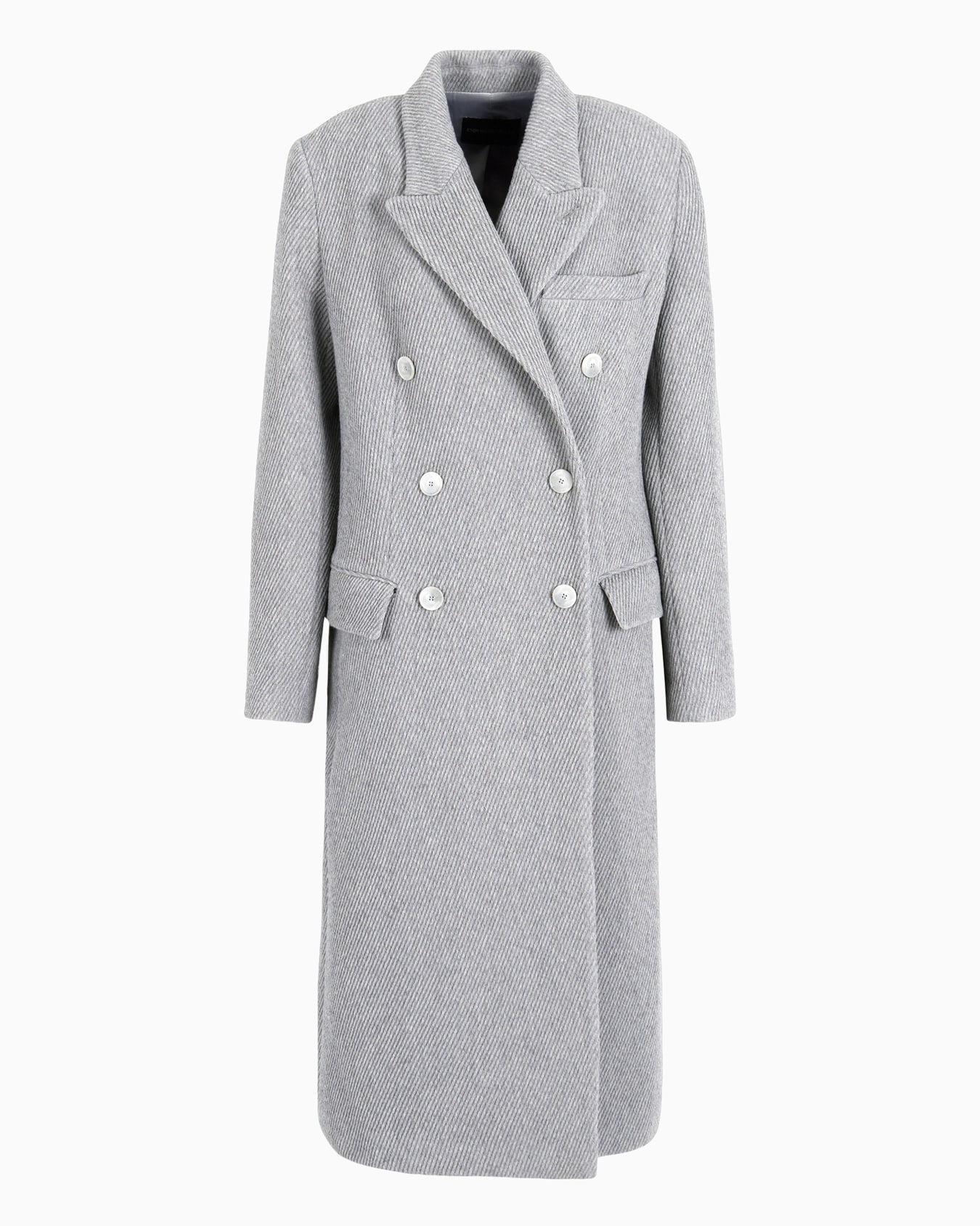 Double-breasted wool blend cover fabric coat Slide 0