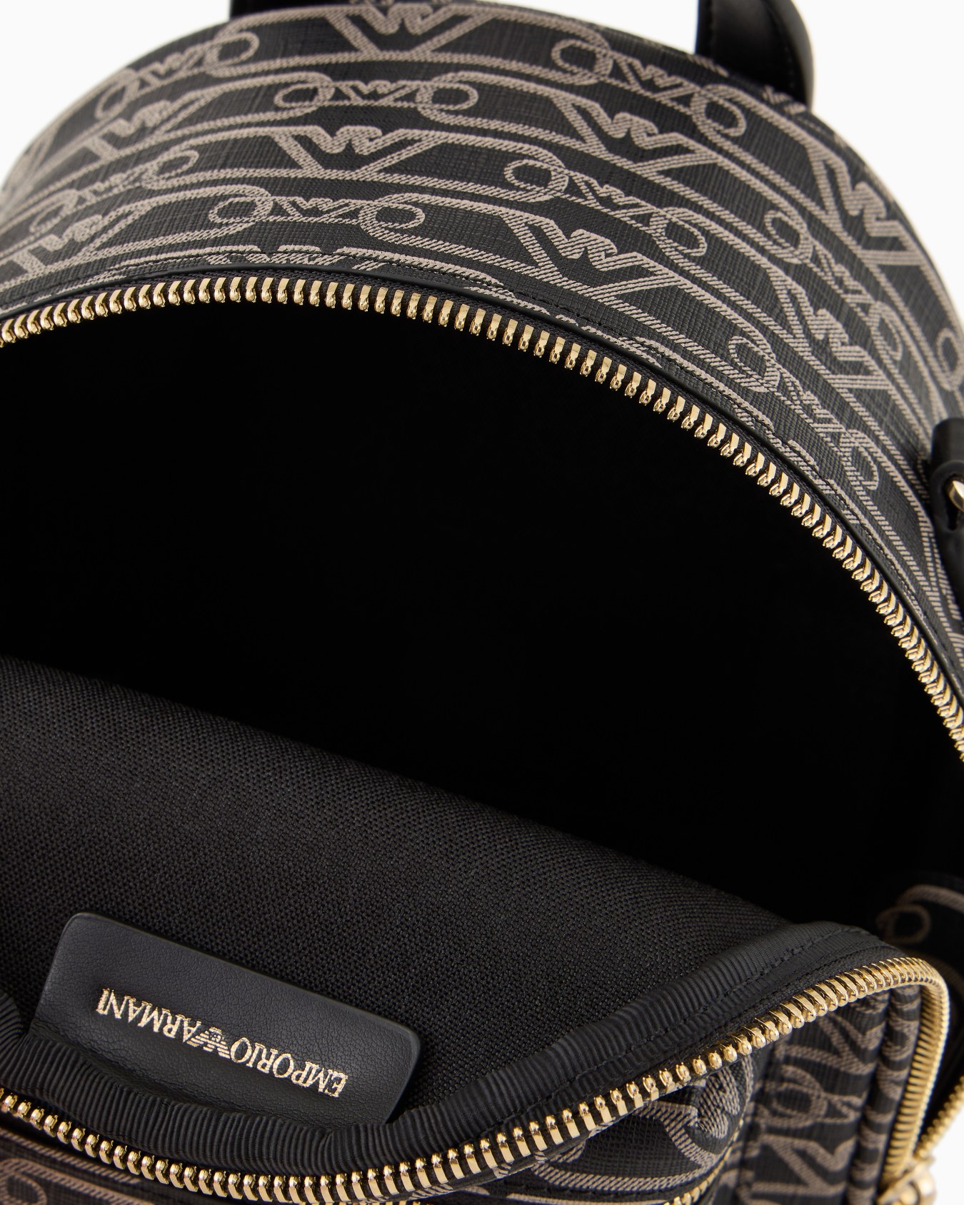 Mini backpack with shoulder strap with all-over monogram print Slide 3