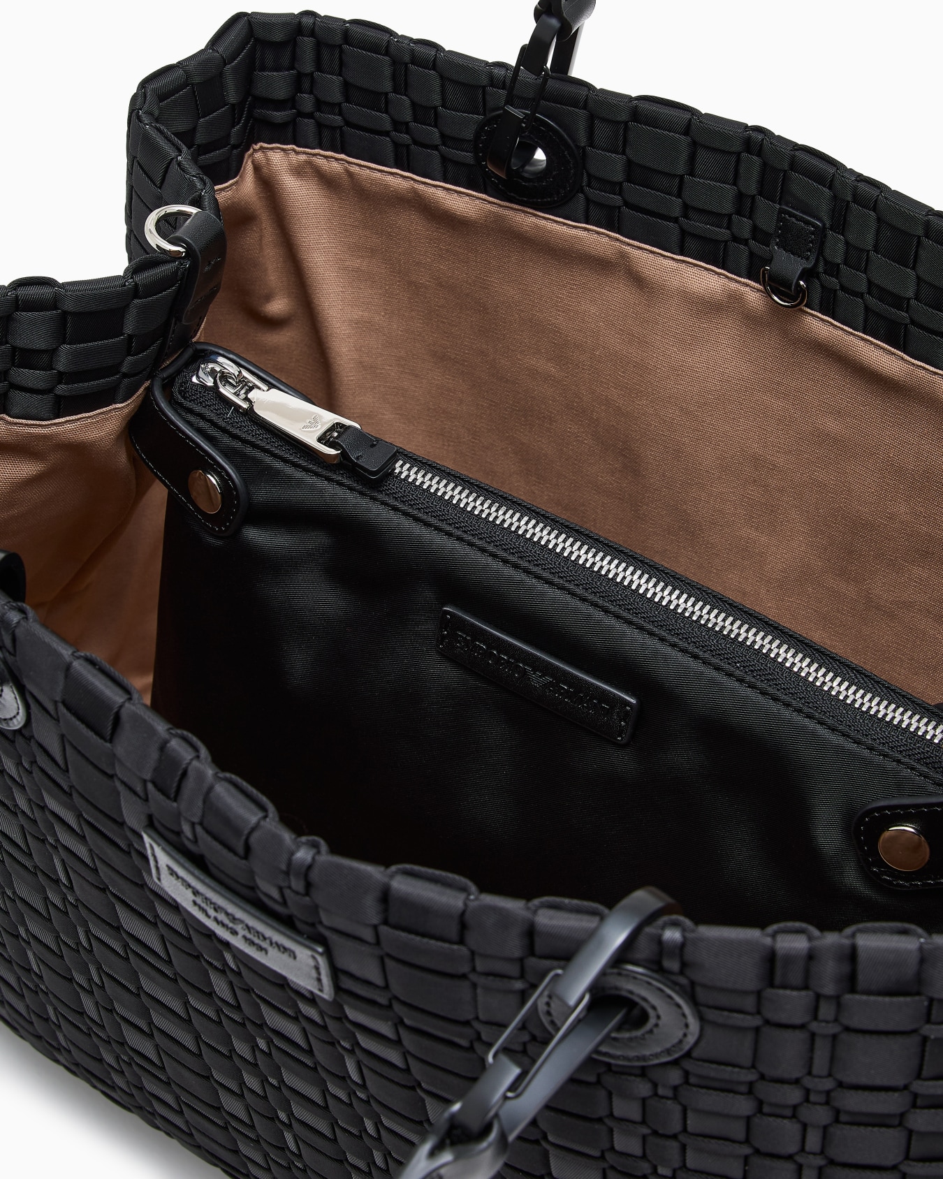 MyEA medium shopper bag in woven nylon Slide 3