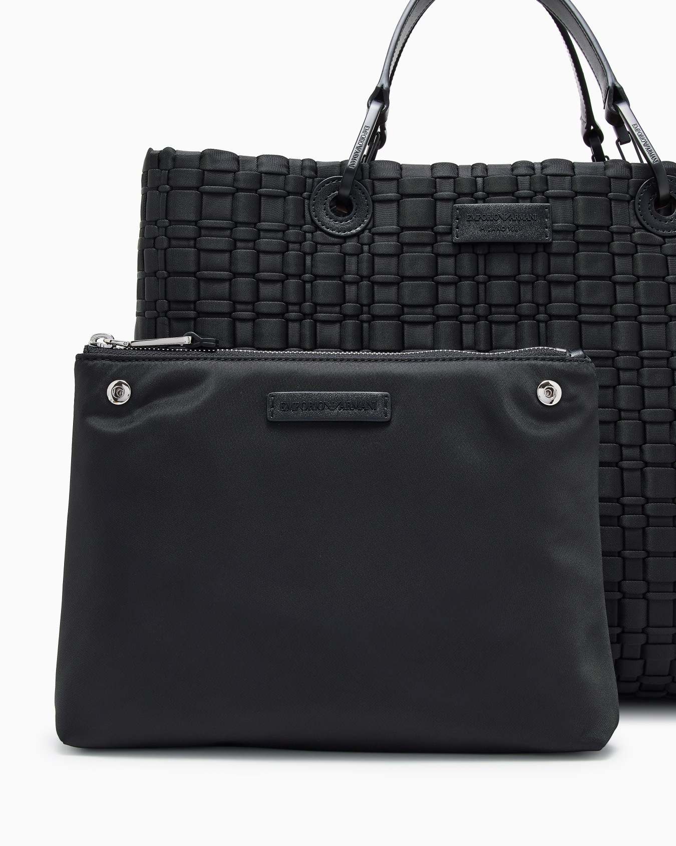 MyEA medium shopper bag in woven nylon Slide 5