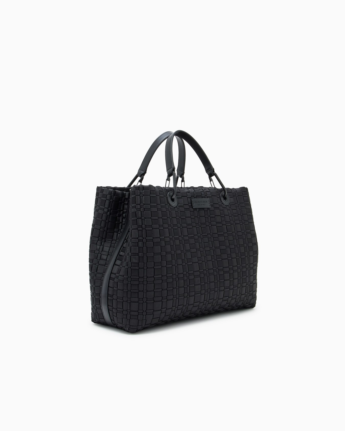 MyEA medium shopper bag in woven nylon Slide 1