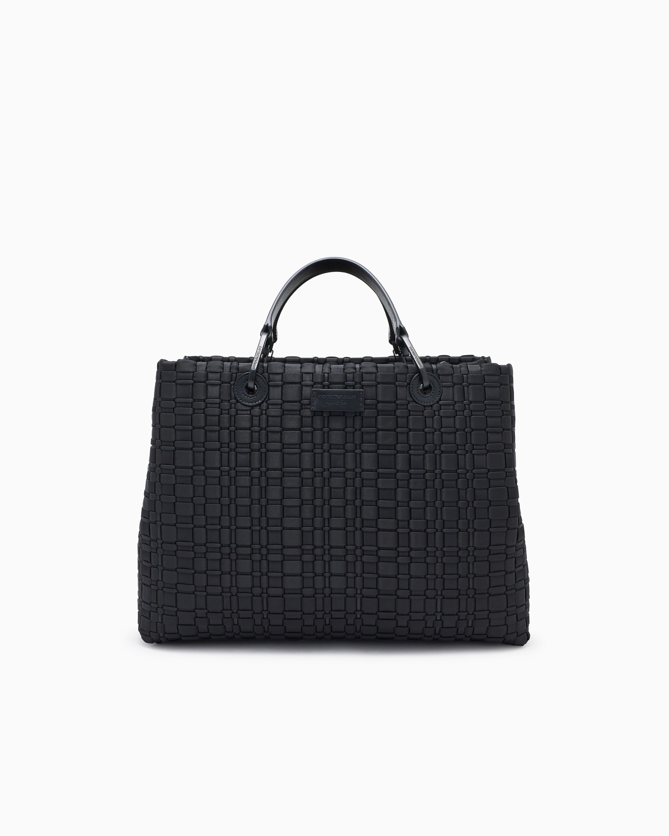 MyEA medium shopper bag in woven nylon Slide 0