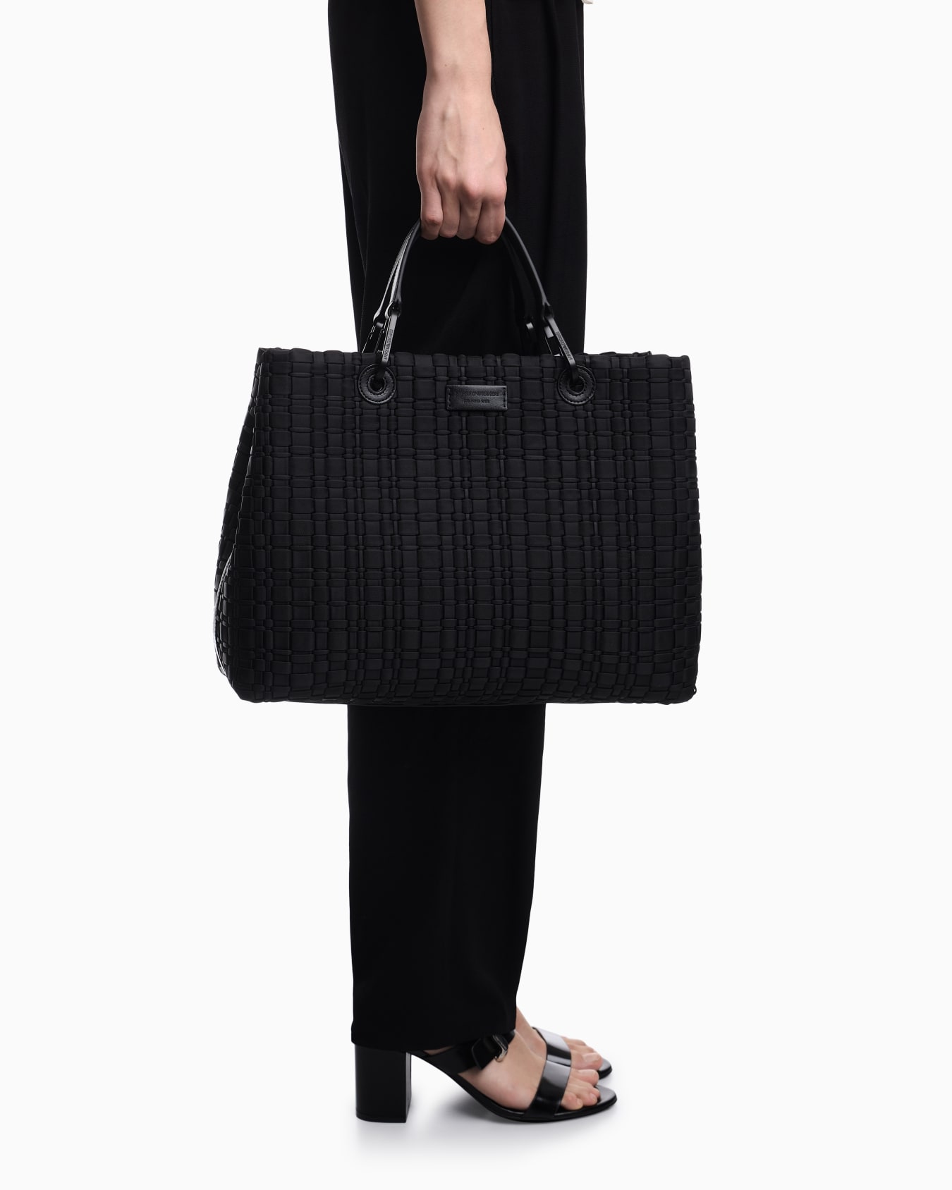 MyEA medium shopper bag in woven nylon Slide 7