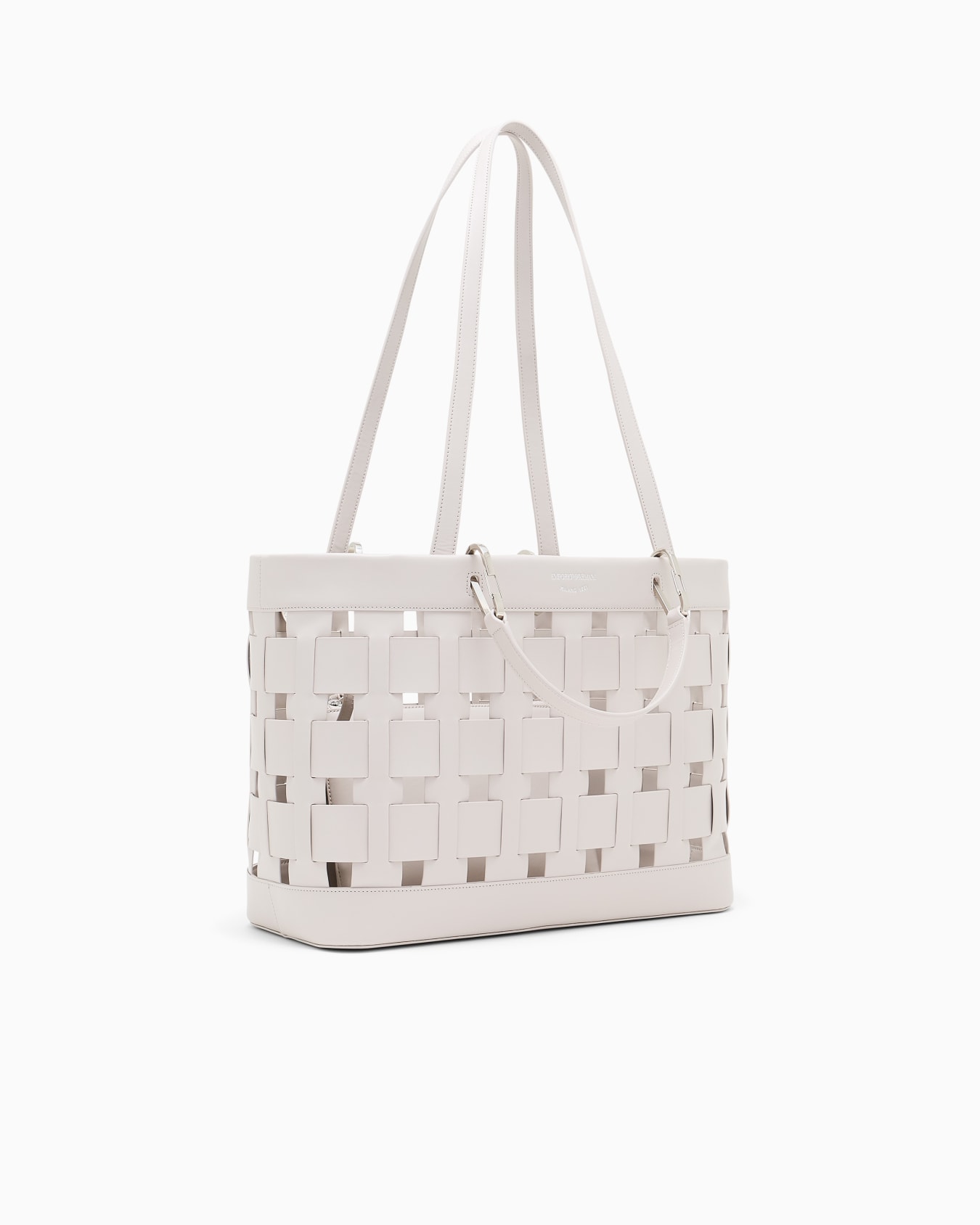 Tote bag with woven design double handles and pouch Slide 1