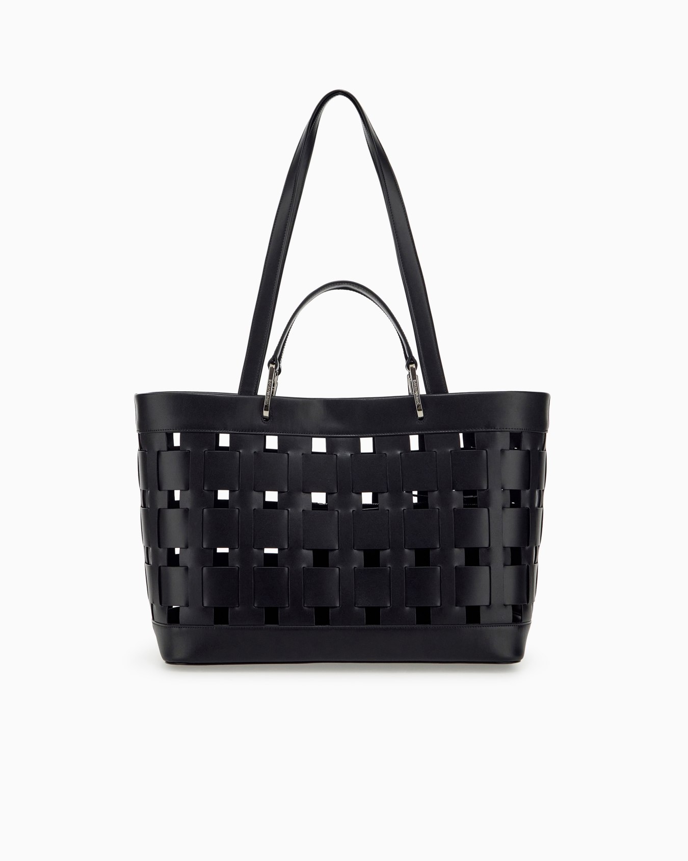Tote bag with woven design double handles and pouch Slide 2