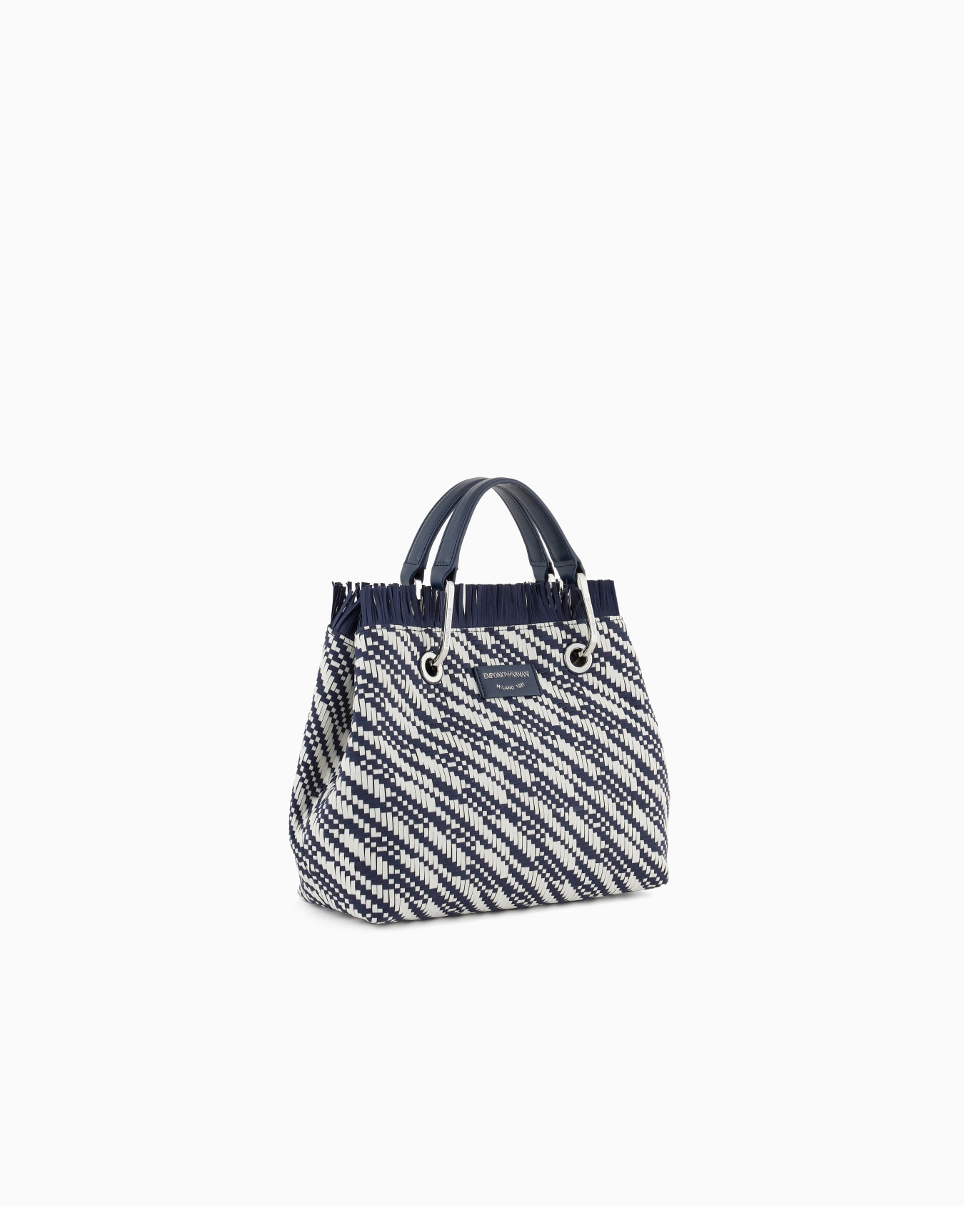 Bolso shopper MyEA pequeño en esterilla trenzada Diapositiva 1
