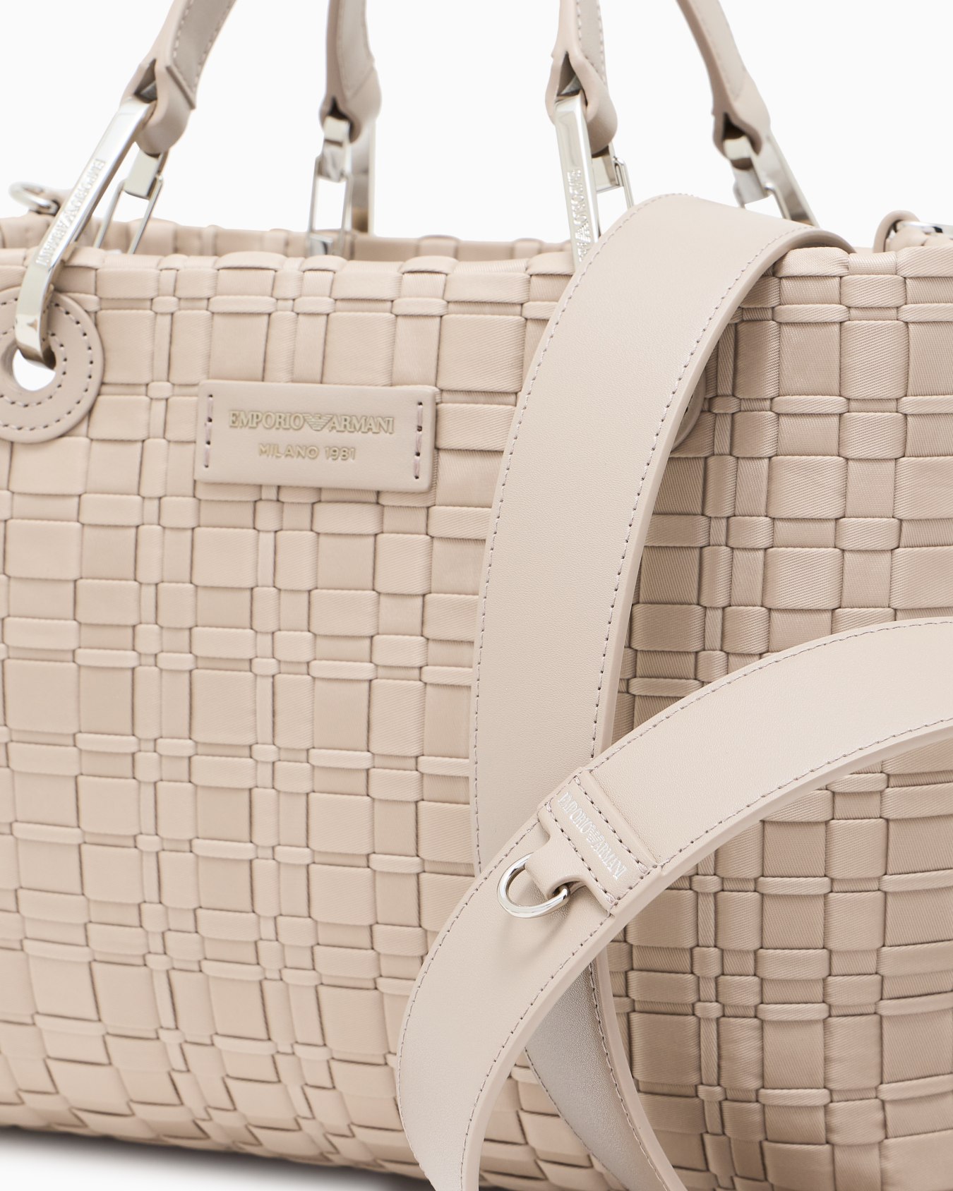 MyEA small shopper bag in woven nylon Slide 4