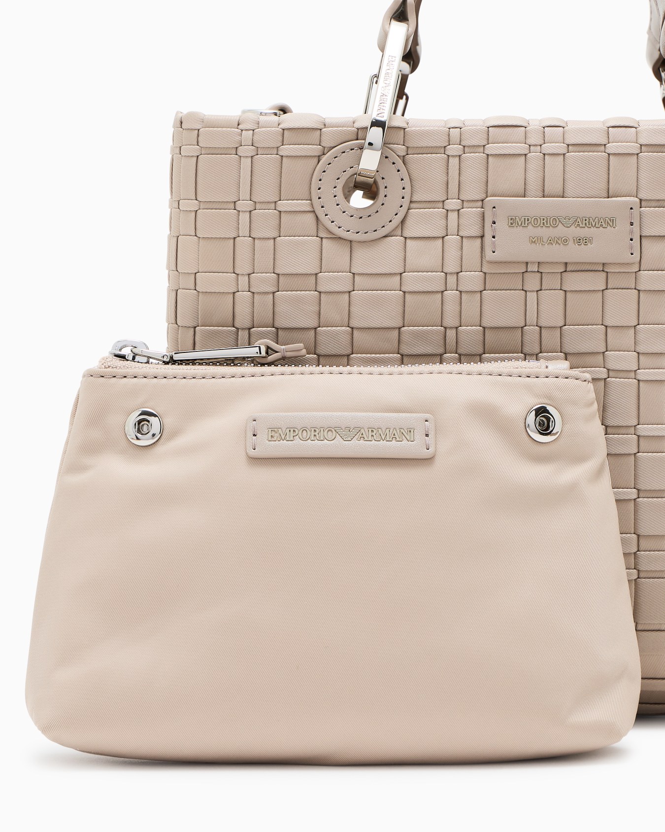 MyEA small shopper bag in woven nylon Slide 5