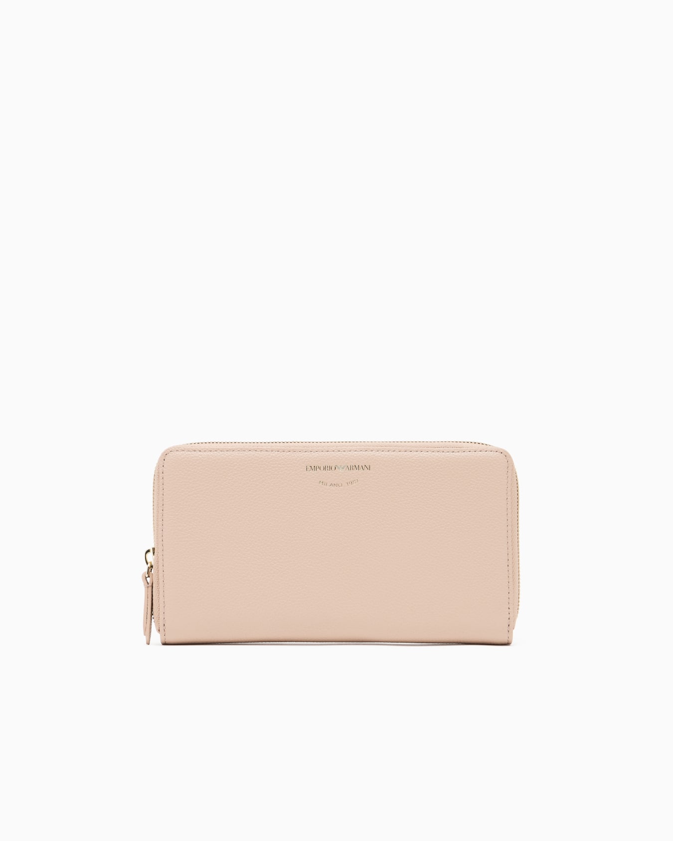 Cartera de piel con cremallera perimetral y estampado de ciervo Diapositiva 0