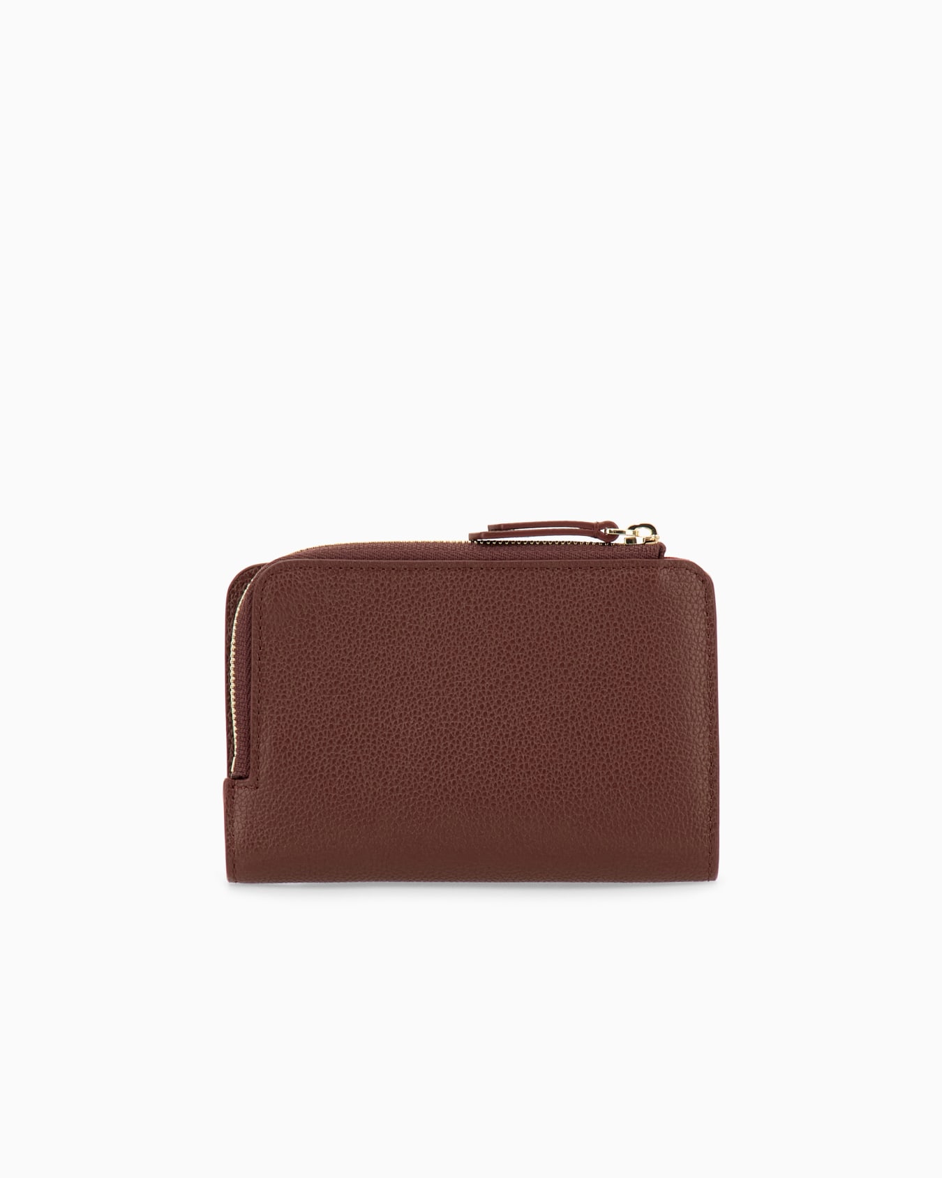 Textured leather billfold wallet with zip-around closure Slide 1