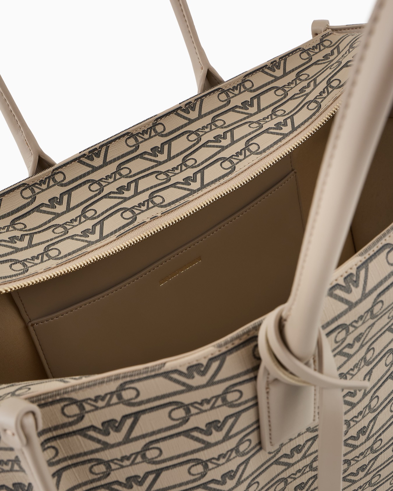 Medium shopper bag with all-over monogram print Slide 3