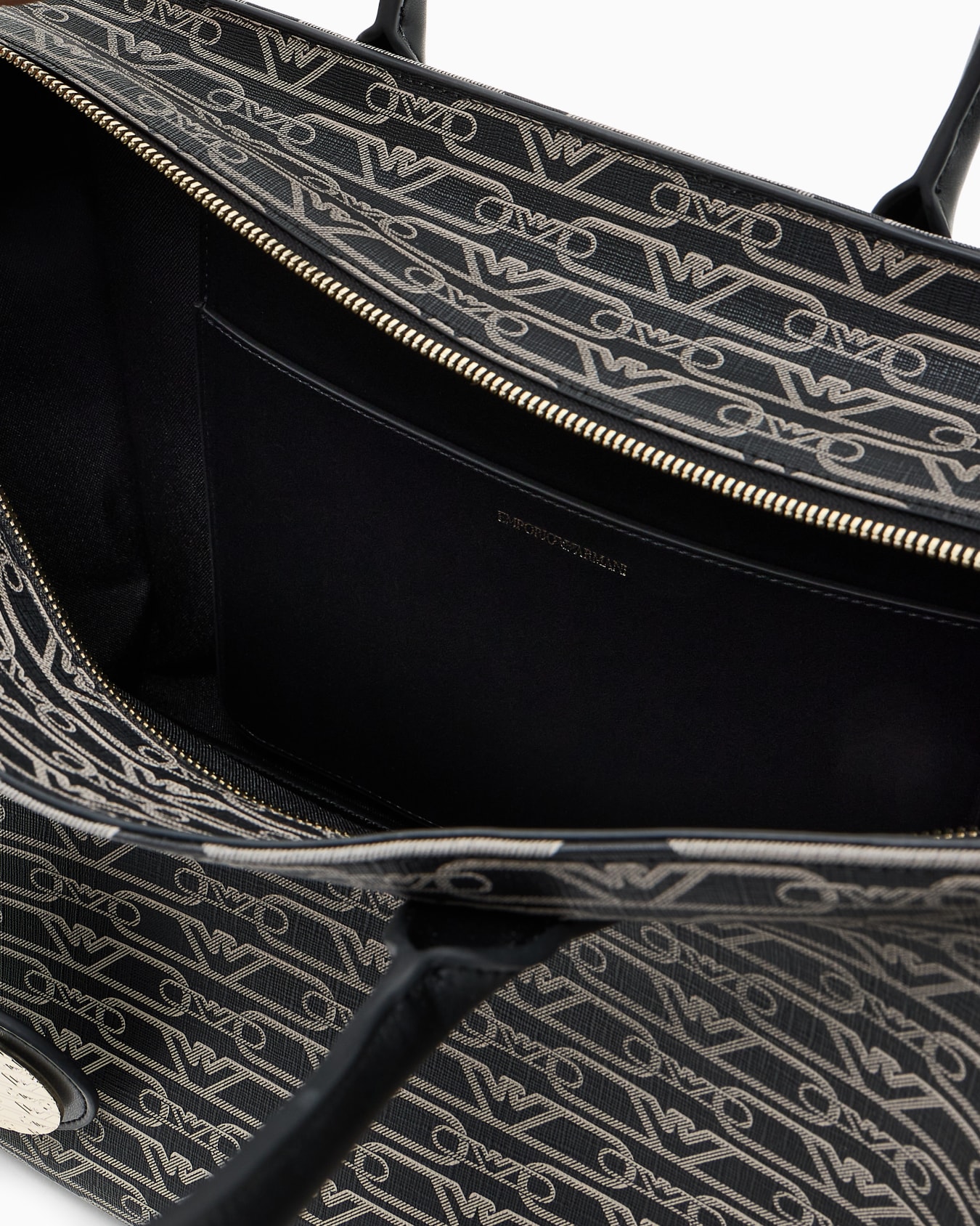 Medium shopper bag with all-over monogram print Slide 4