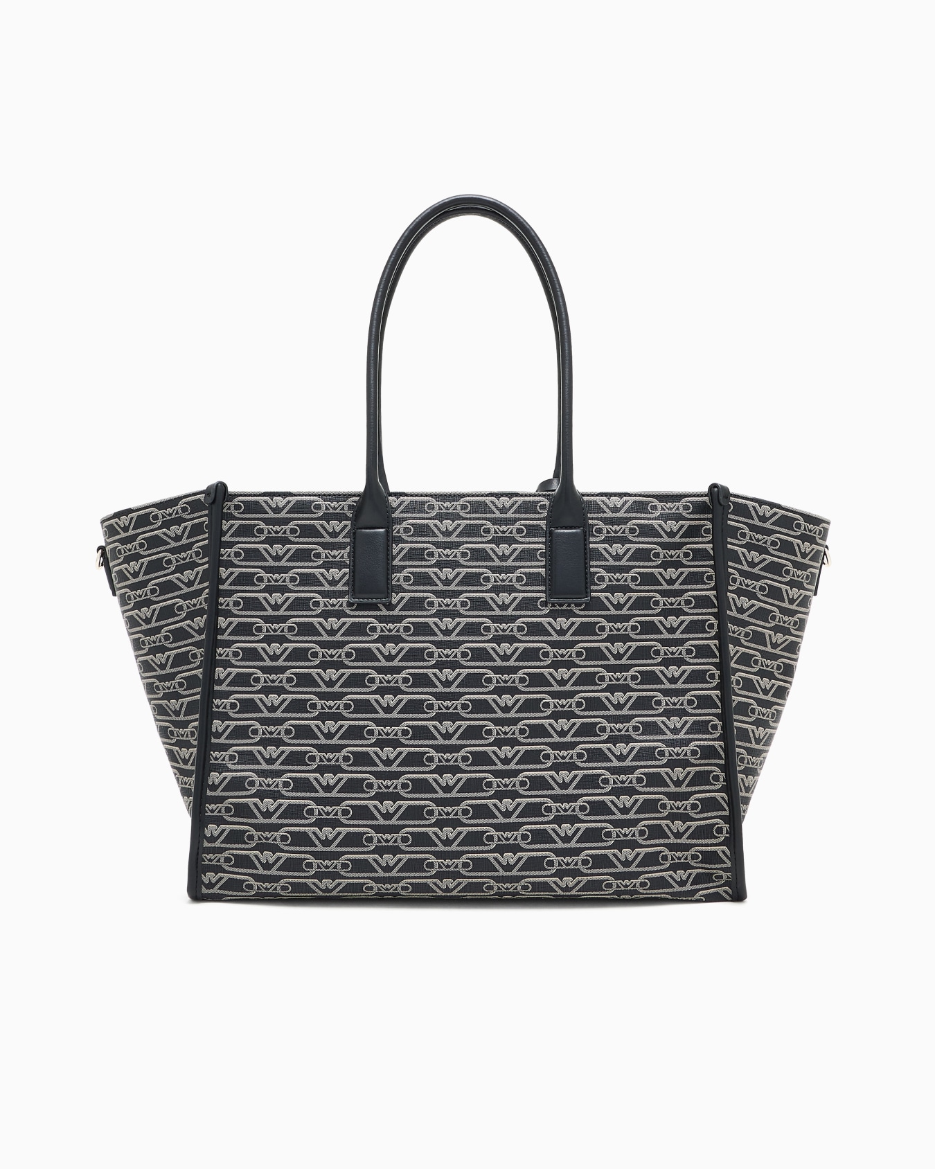 Medium shopper bag with all-over monogram print Slide 3