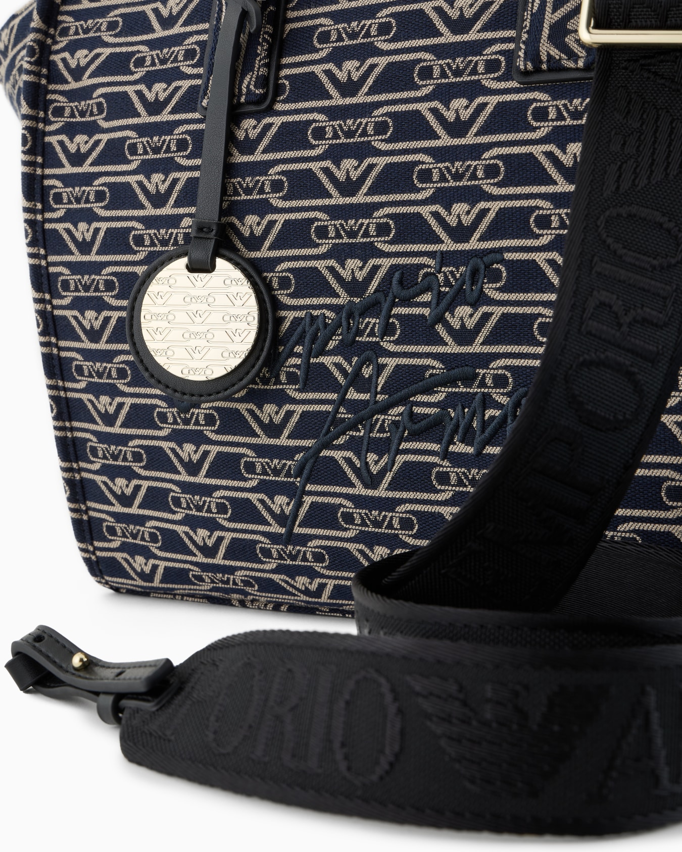 Sac cabas de taille moyenne en toile jacquard monogramme all over Diapositive 4
