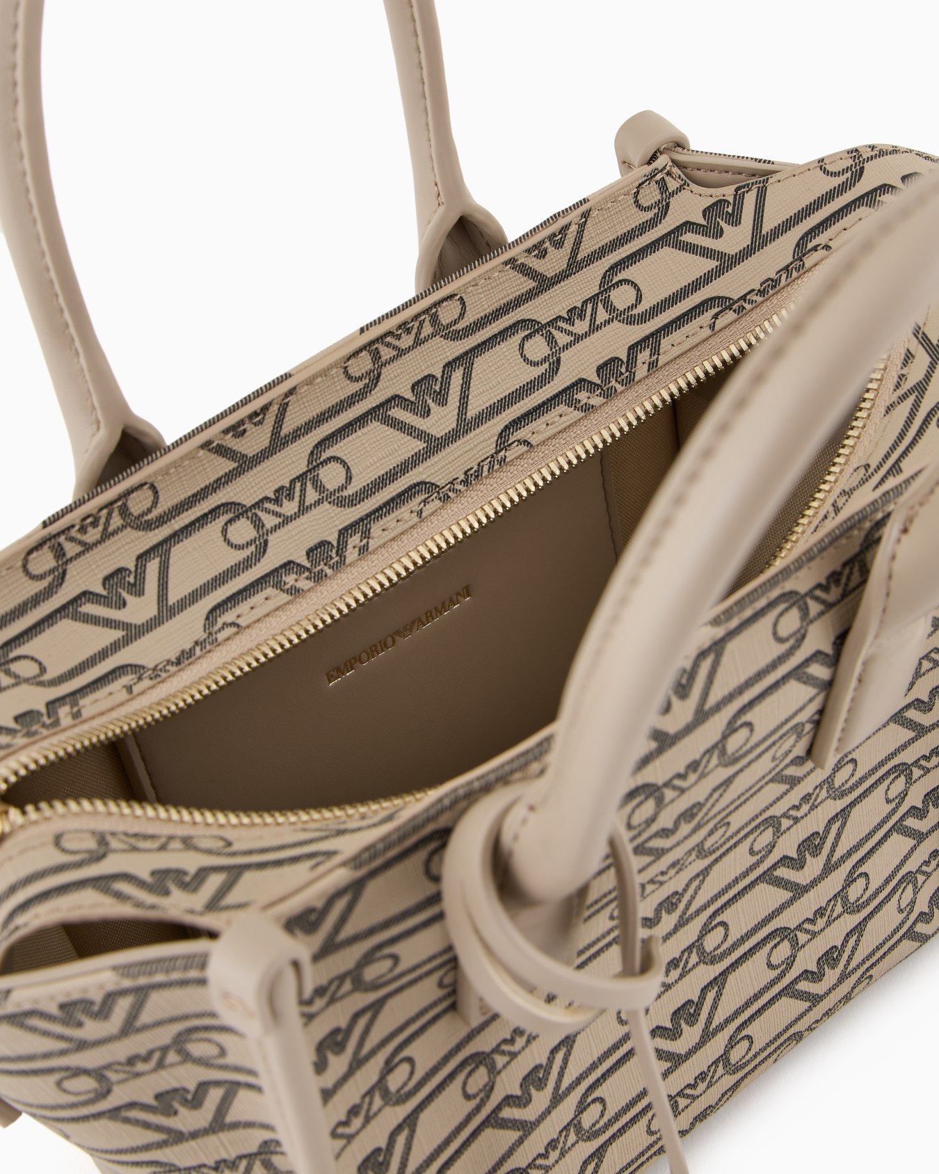Small shopper bag with all-over monogram print Slide 3