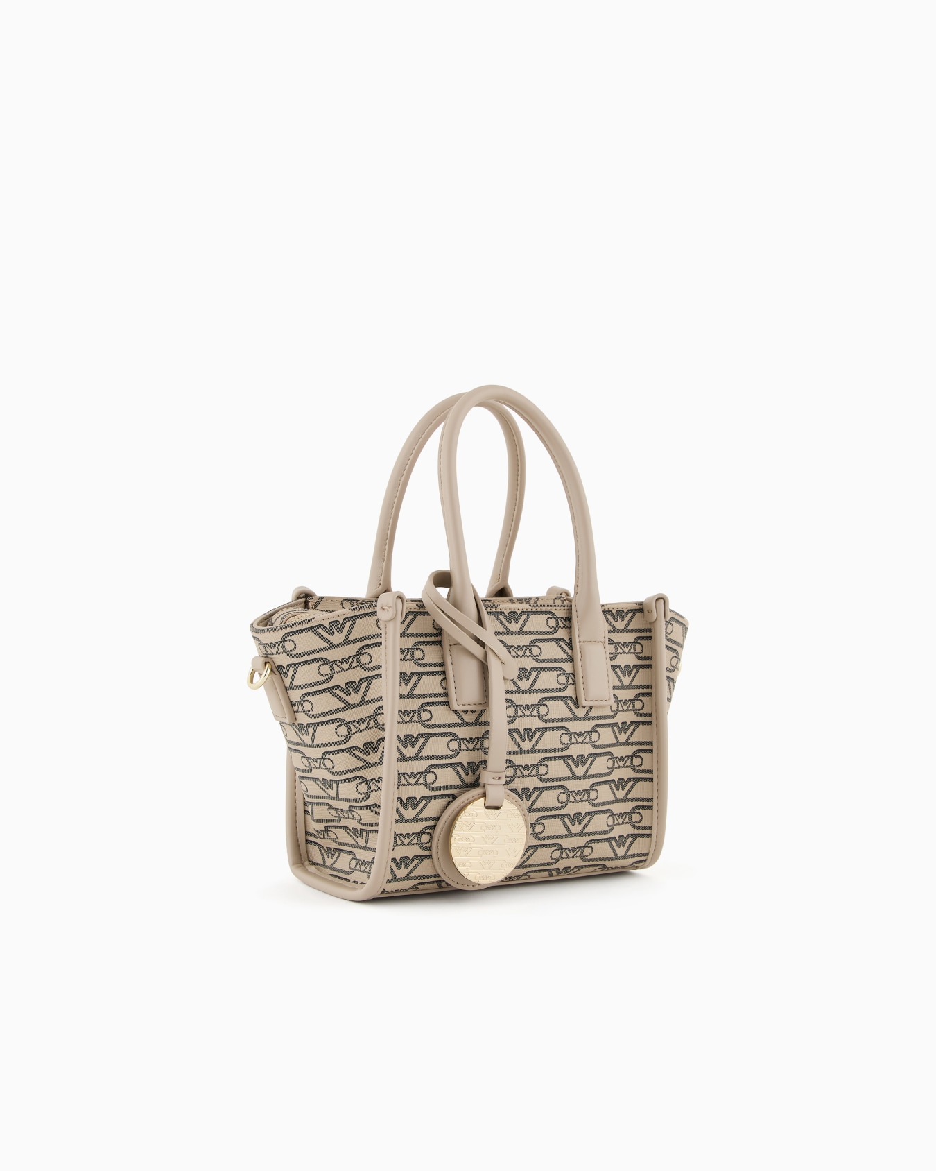 Small shopper bag with all-over monogram print Slide 1