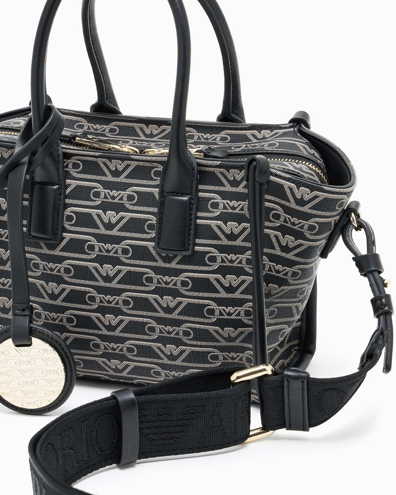 Small shopper bag with all-over monogram print Slide 4