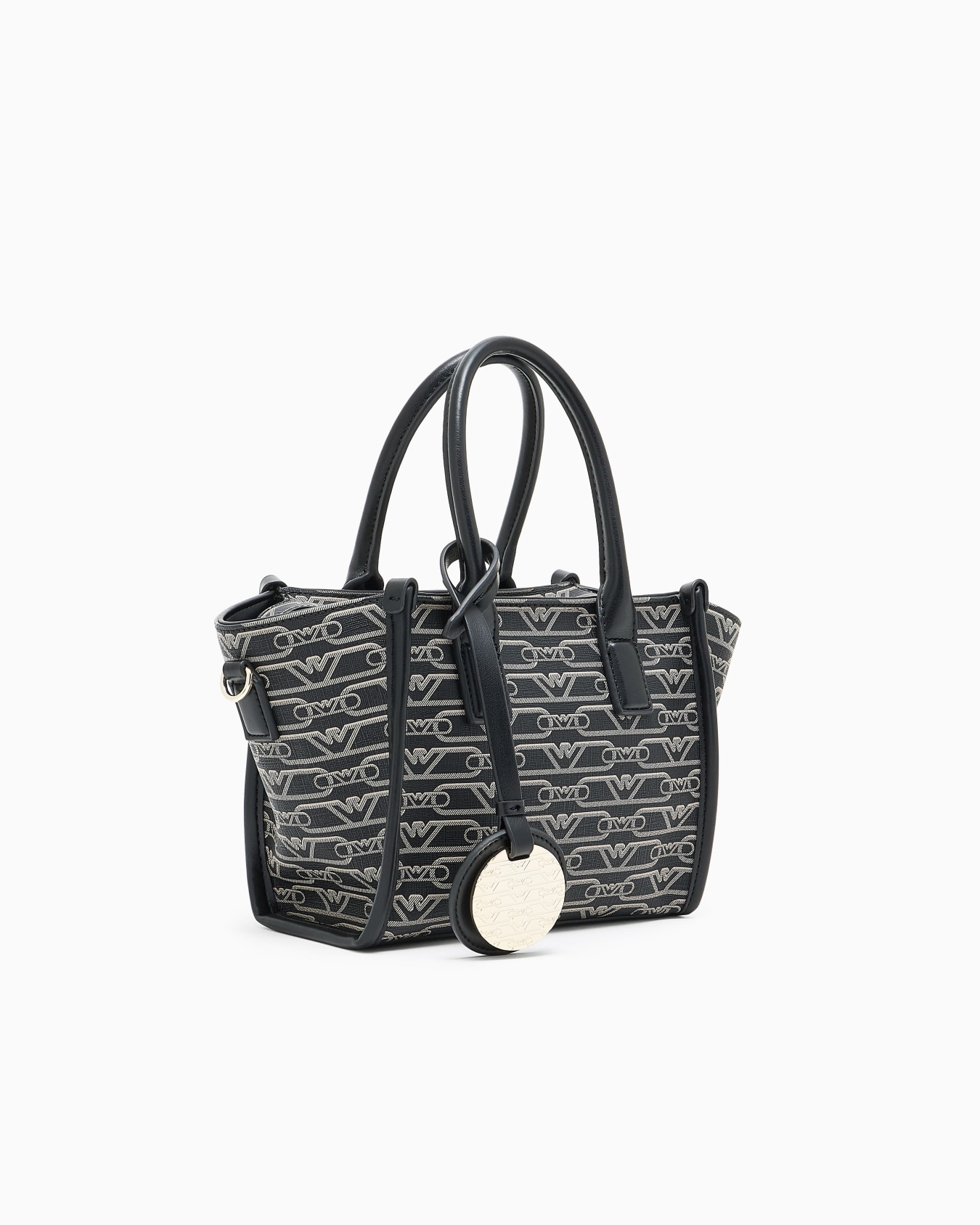 Small shopper bag with all-over monogram print Slide 1
