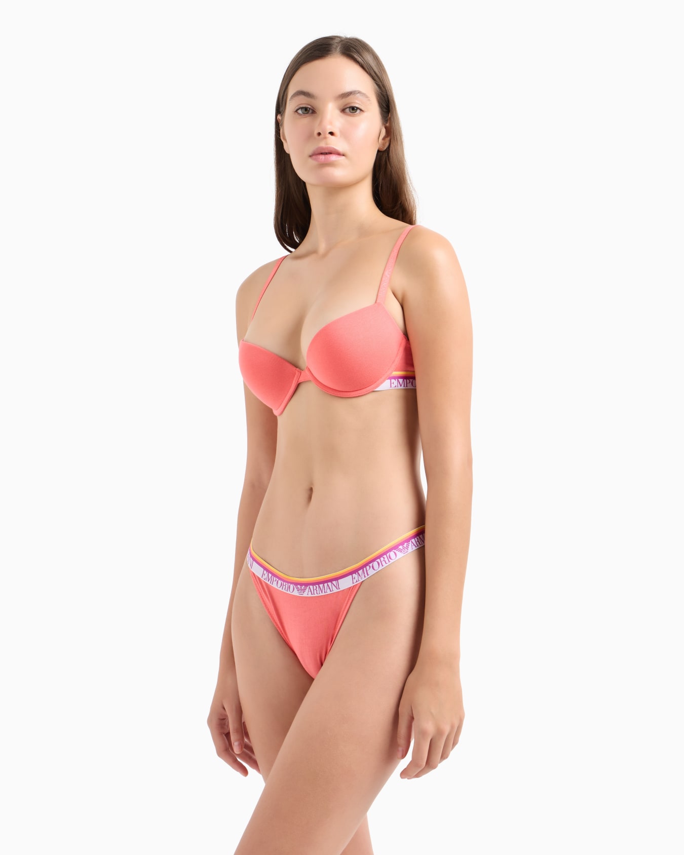 ASV Iconic organic-cotton push-up bra with logo underband Slide 1