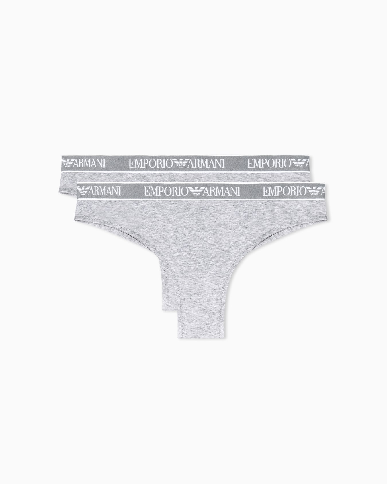 Two-pack of ASV Iconic organic jersey Brazilian briefs with logo waistband Slide 0