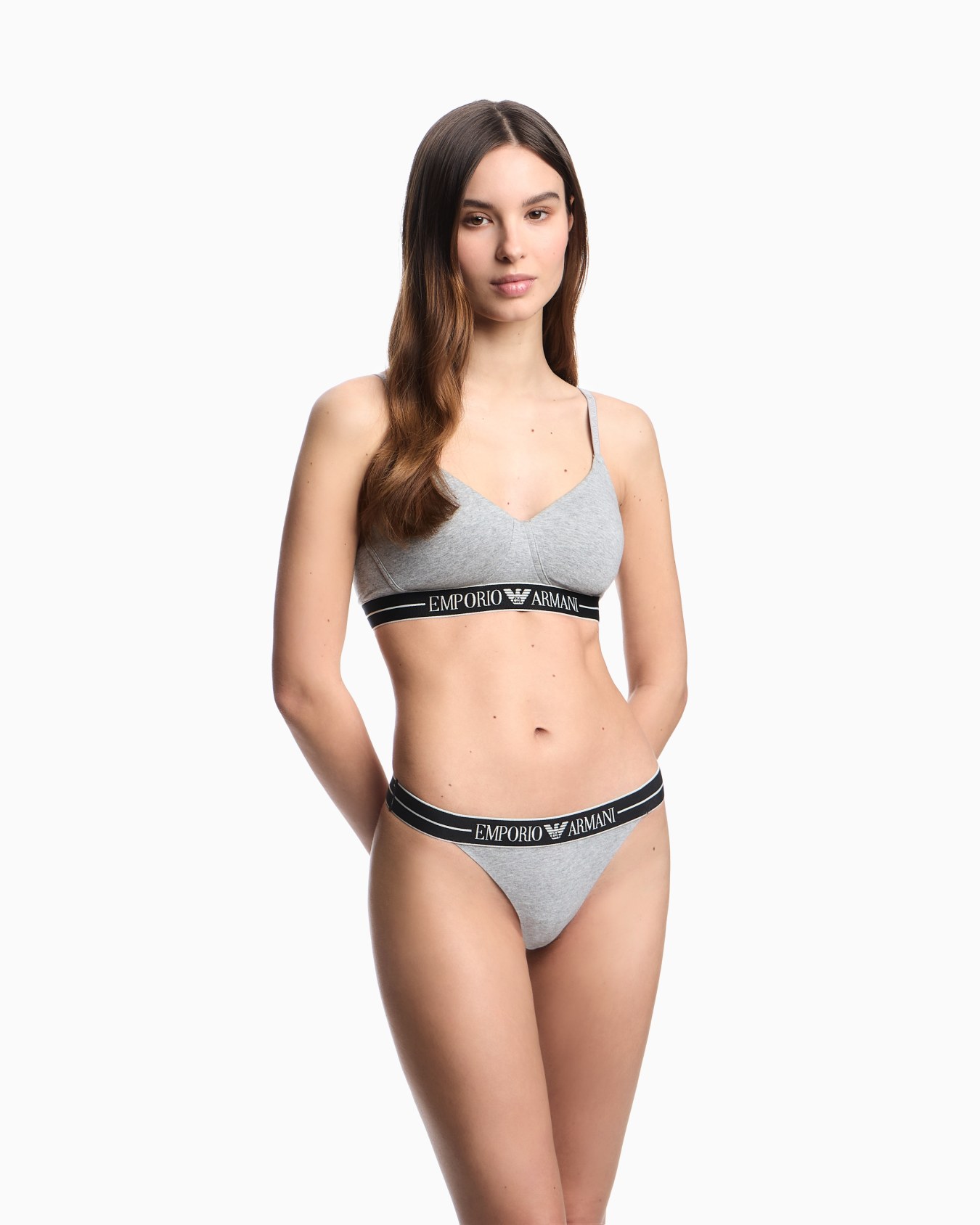Two-pack of ASV organic-cotton thongs with logo waistband Slide 1