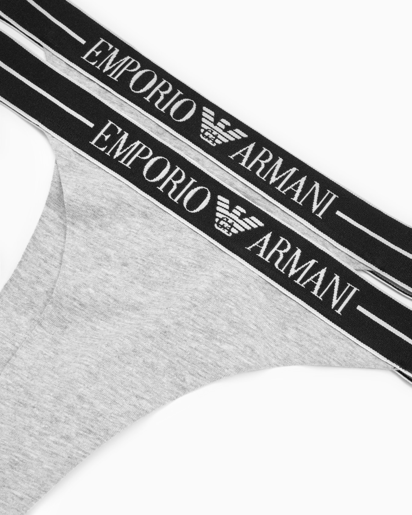 Two-pack of ASV organic-cotton thongs with logo waistband Slide 3