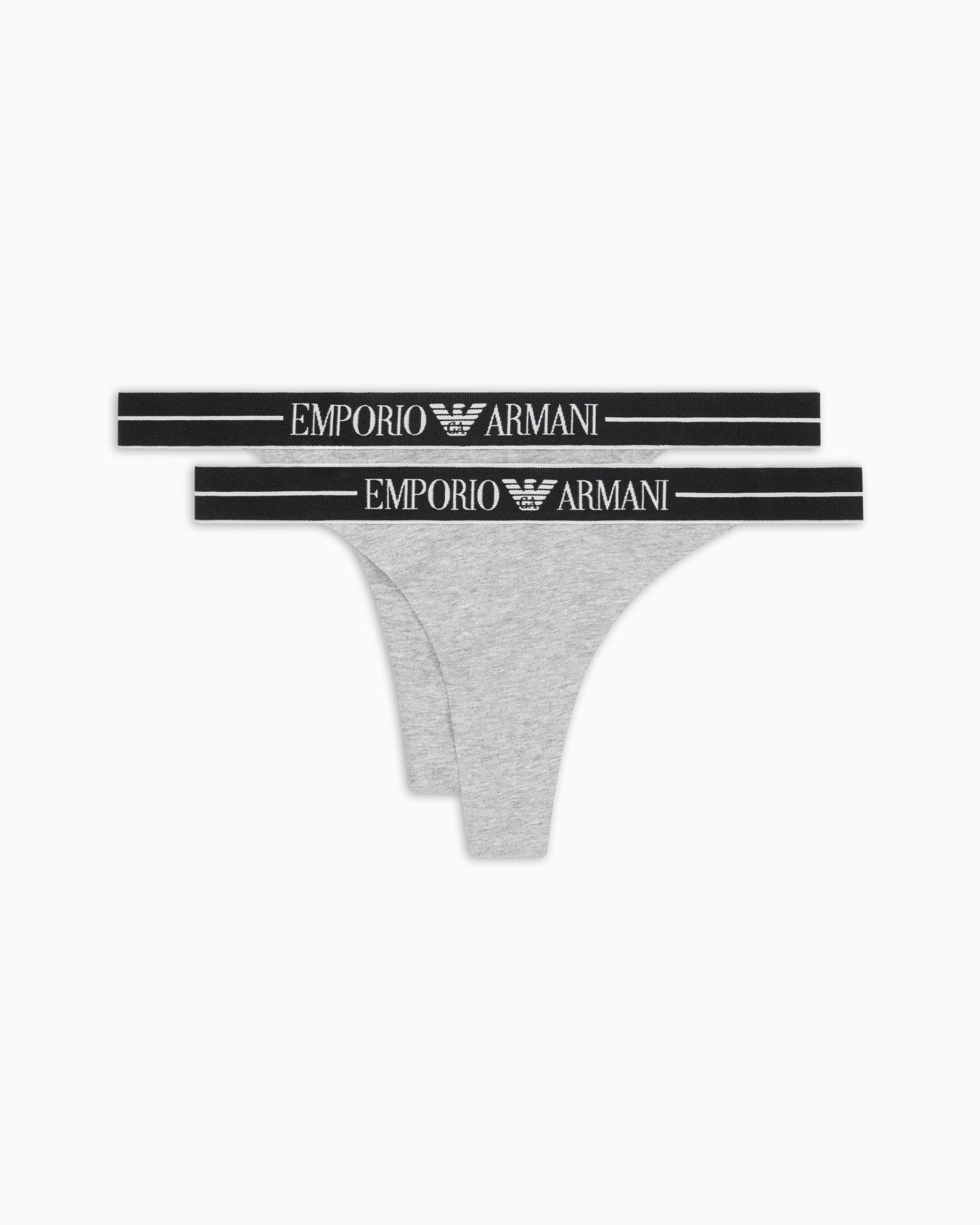 Two-pack of ASV organic-cotton thongs with logo waistband Slide 0