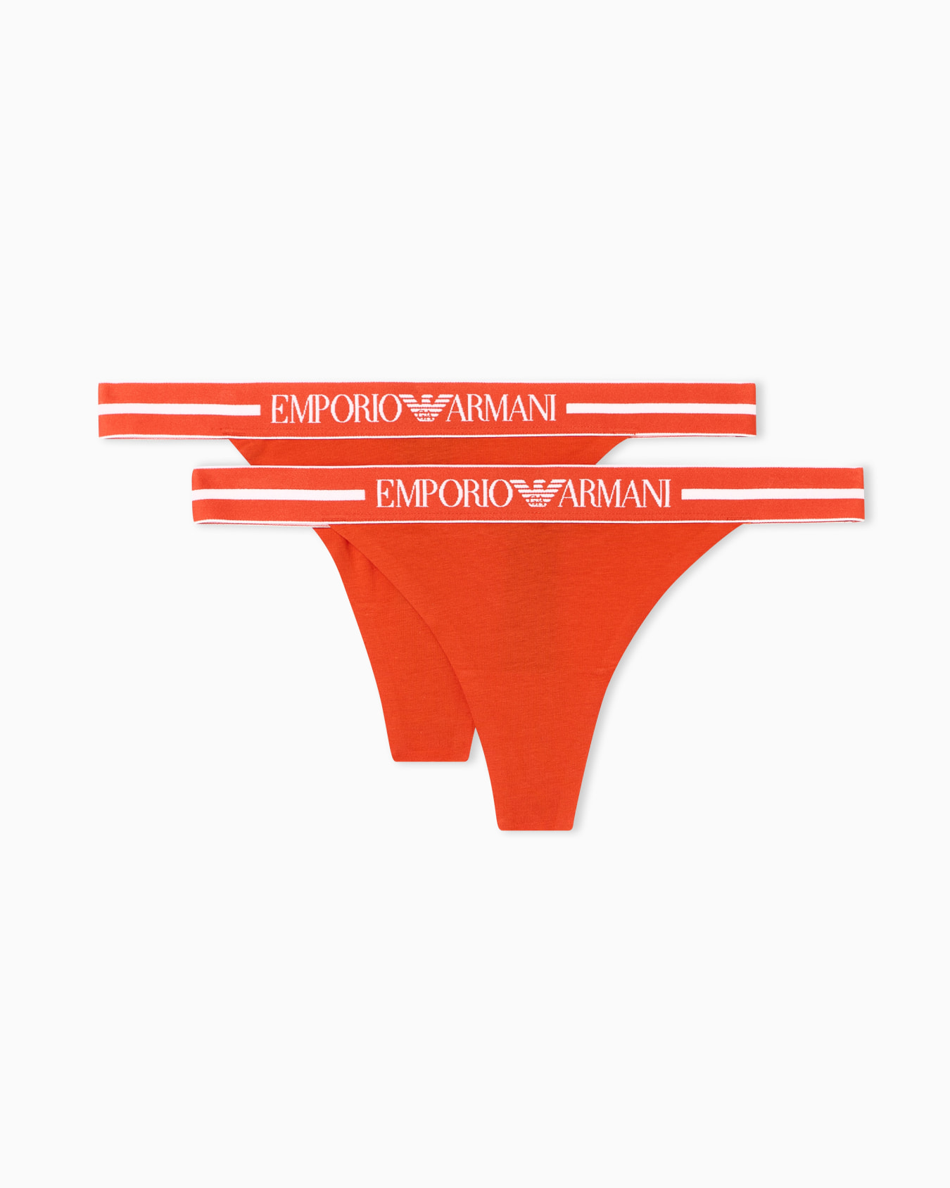 Two-pack of ASV organic jersey thongs with logo waistband Slide 0