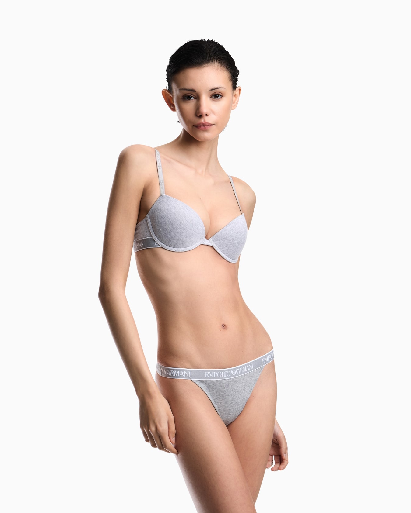 Two-pack of ASV Iconic organic jersey thongs with logo waistband Slide 1